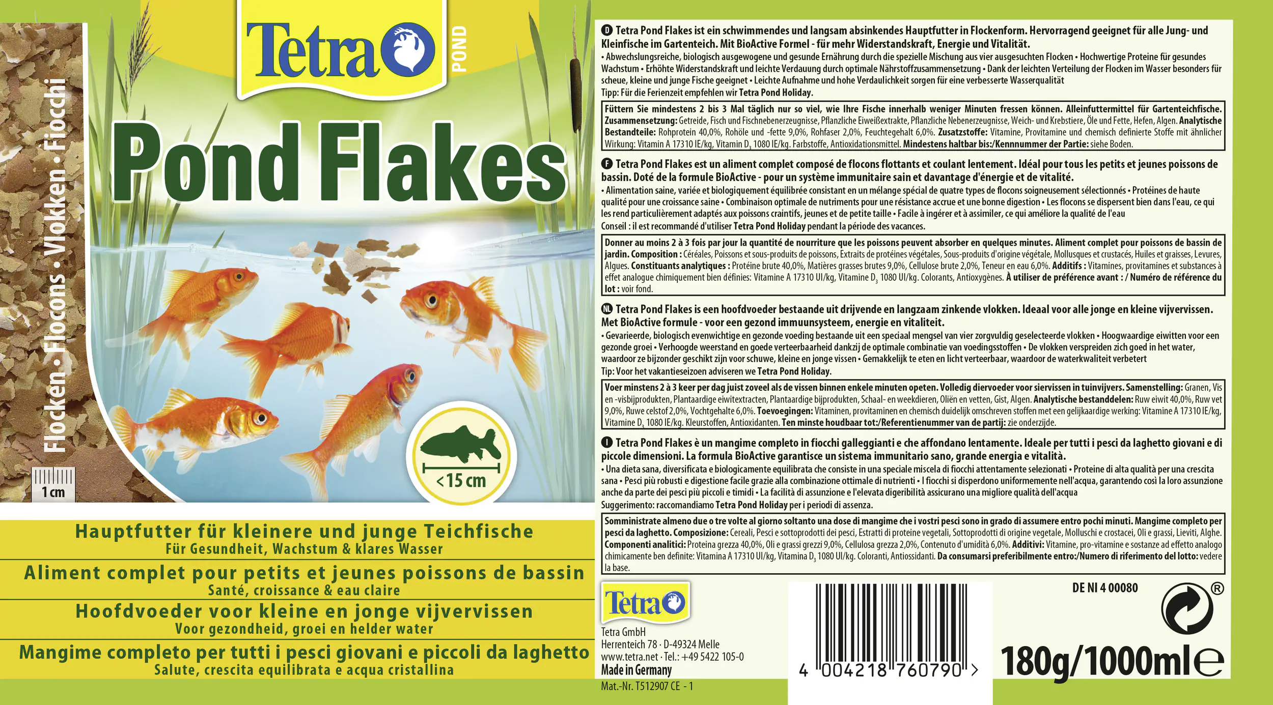 Tetra Teichfutter Pond Flakes 1 L