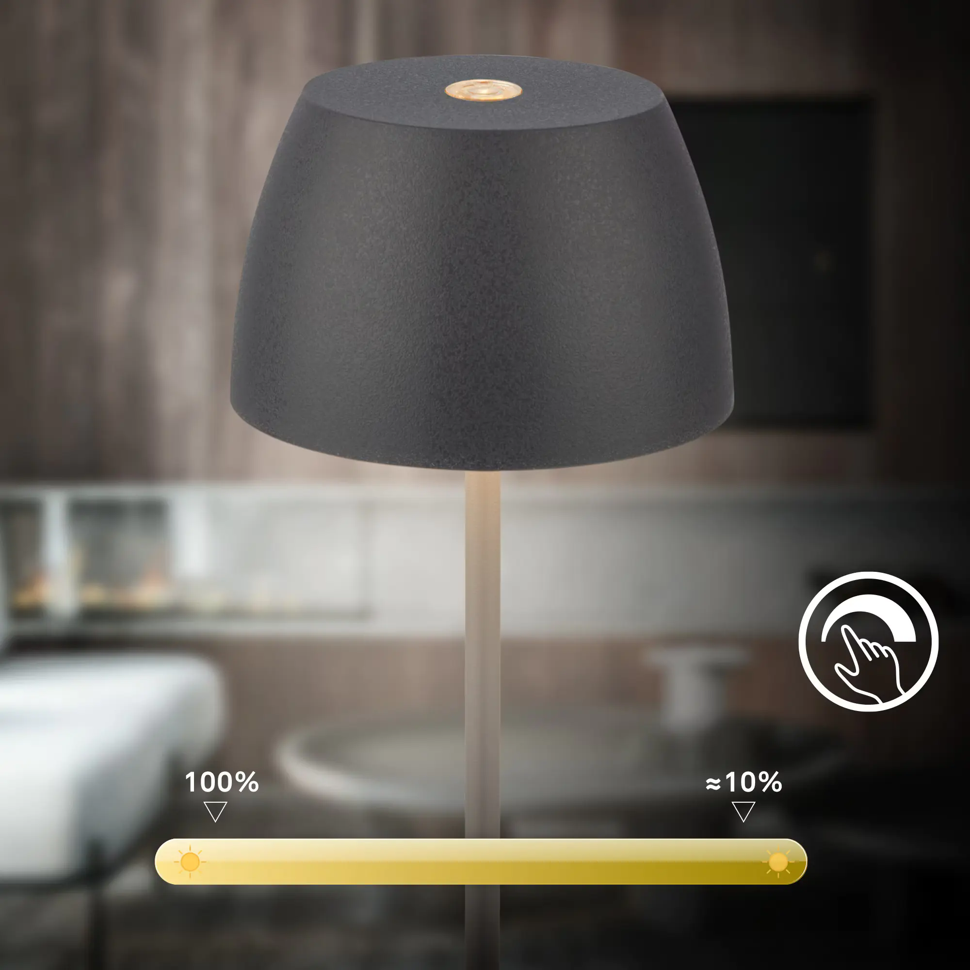 DiKa LED Akku-Tischleuchte Serina Mini Touch anthrazit 20 x 8 cm warmweiß DiKa LED Akku-Tischleuchte Serina Mini Touch anthrazit 20 x 8 cm warmweiß