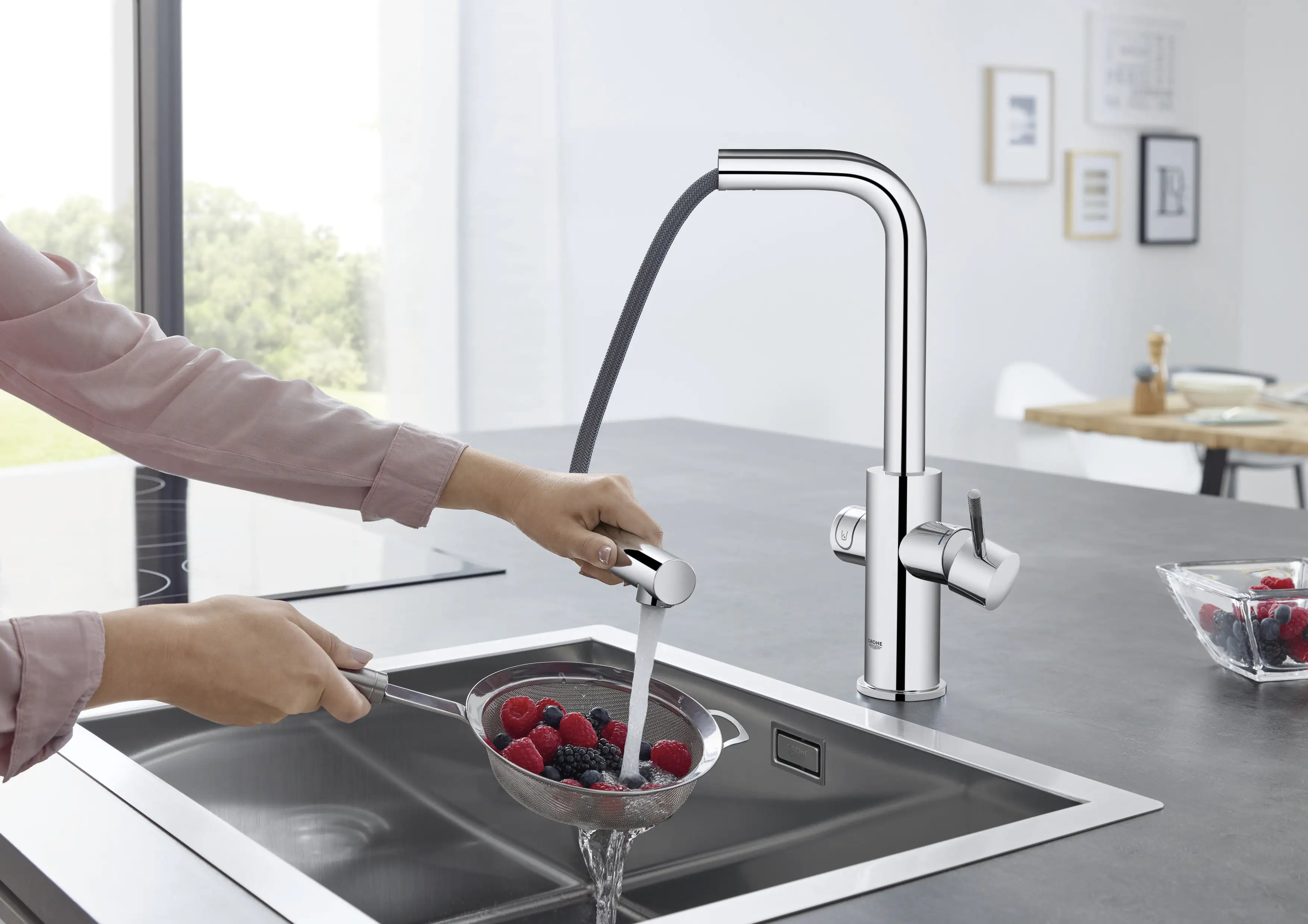 Grohe Blue Home L-Auslauf Starter Kit mit herausziehbarem Mousseurauslauf chrom Grohe Blue Home L-Auslauf Starter Kit mit herausziehbarem Mousseurauslauf chrom