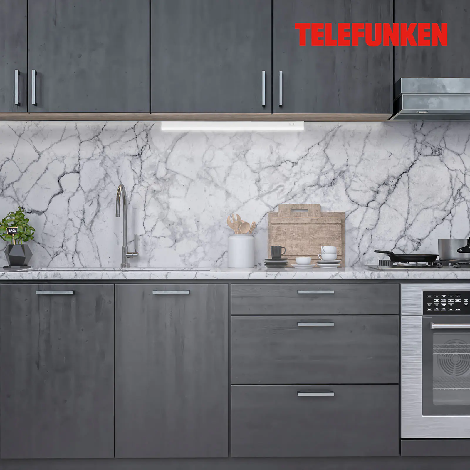 Telefunken LED Unterbauleuchte Anubis 57,5 cm Wippschalter, weiß