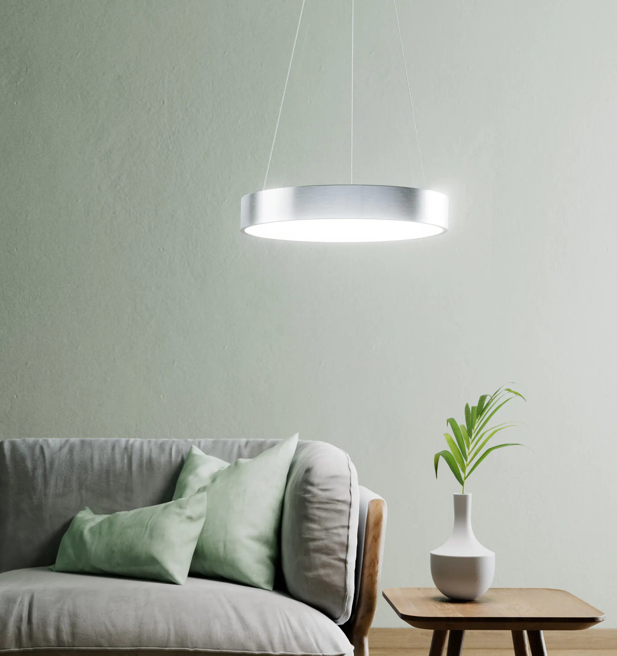 Ledvance Smart+ LED Pendelleuchte Circular silber Ø 45 cm Sun@Home 18,5 W