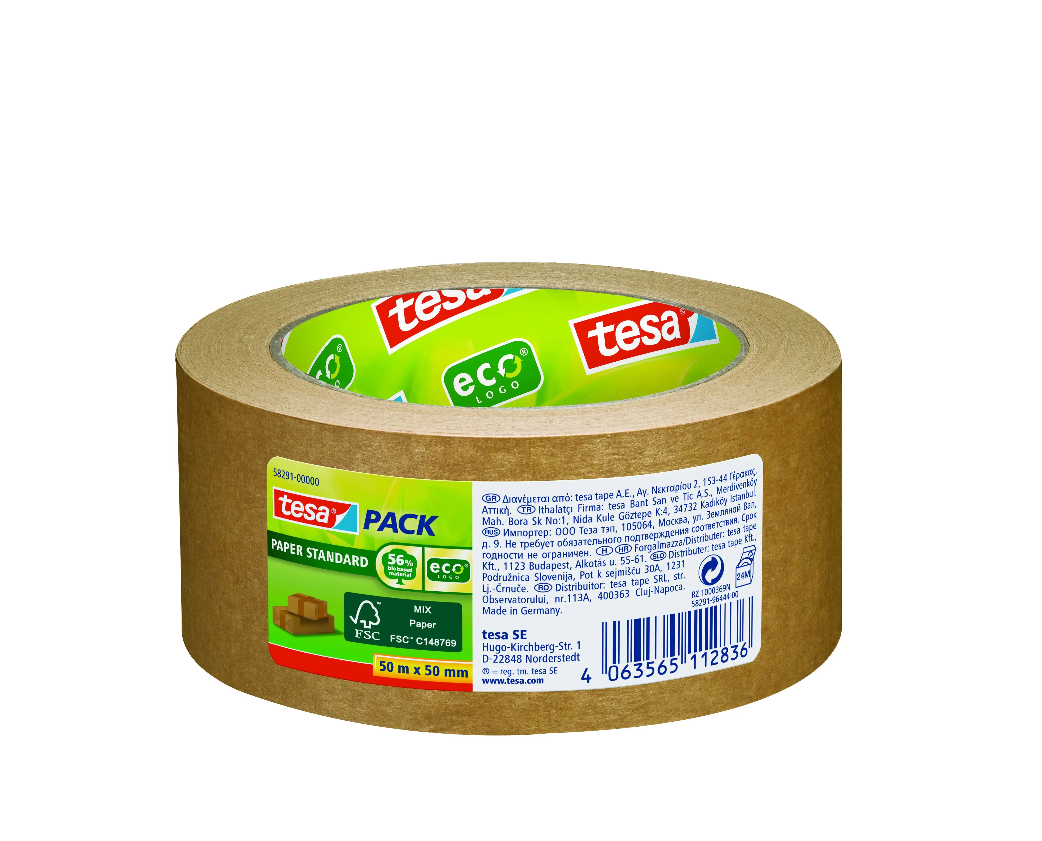 tesapack Packband Papier Standard ecoLogo 50 m x 50 mm