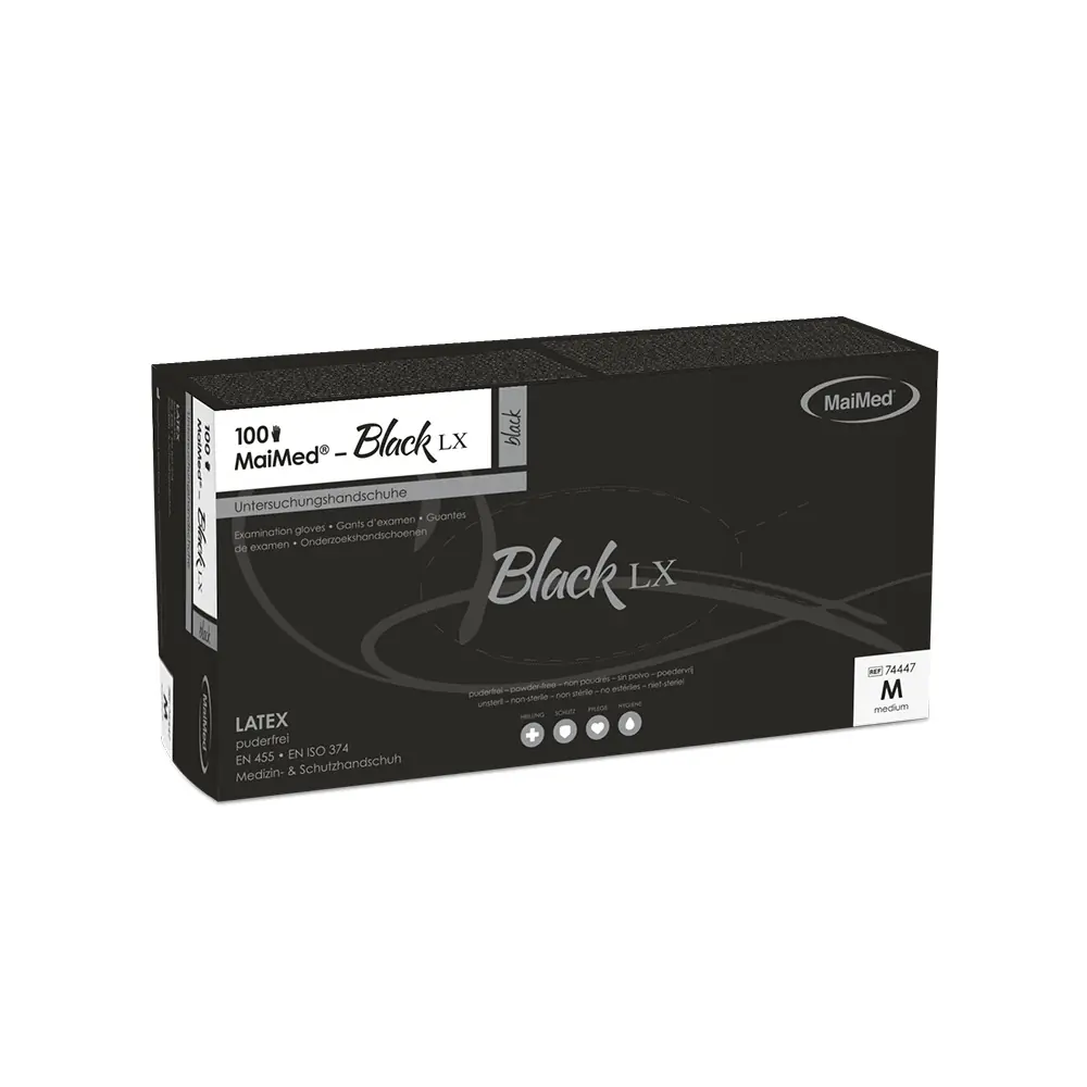 MaiMed Einmalhandschuhe Black Latex Größe M