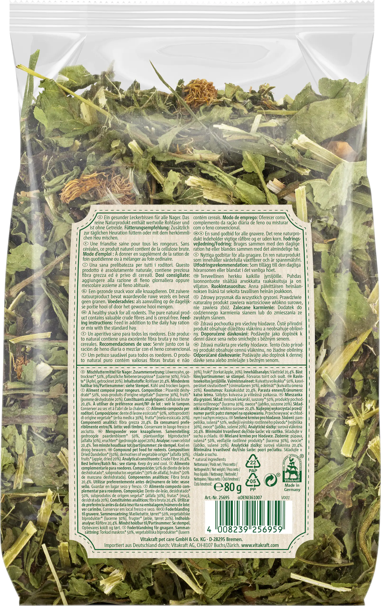 Vitakraft V.Verde NatureMix Löwenzahn & Apfel 80 g