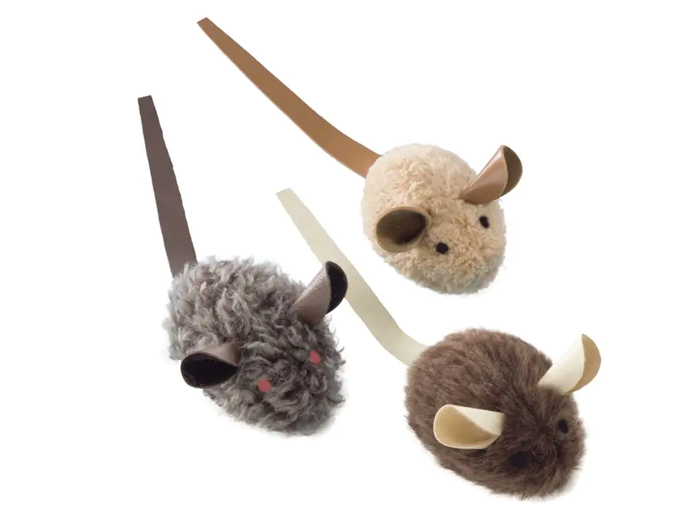 4033766801655 Nobby Plüschmaus mit Lederschwanz 3 Stück 6 cm