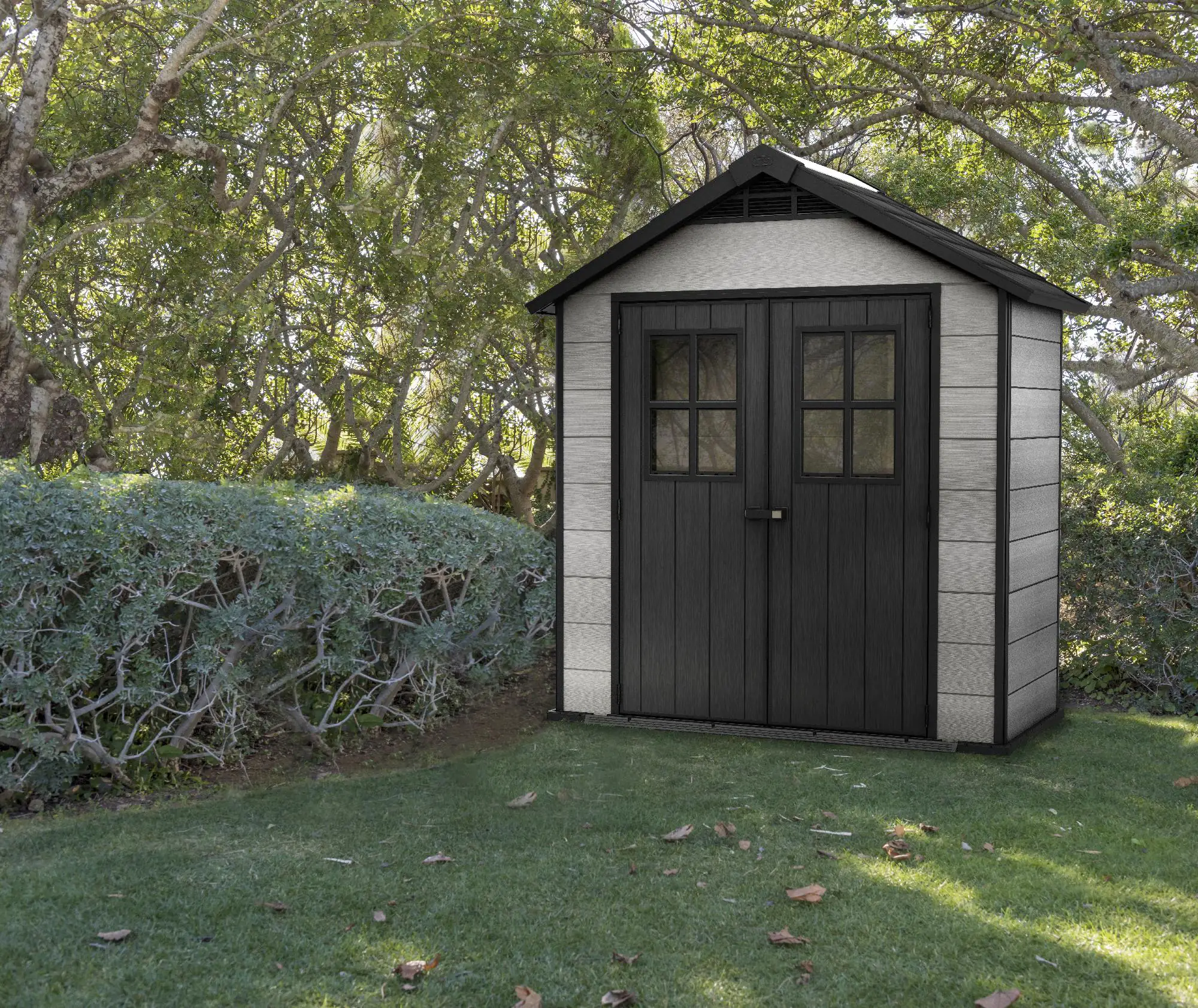 Keter Gerätehaus Oakland 754, Grau, 4,3m³, 229,6 x 124,8 x 253 cm, Duotech Struktur Keter Gerätehaus Oakland 754, Grau, 4,3m³, 229,6 x 124,8 x 253 cm, Duotech Struktur