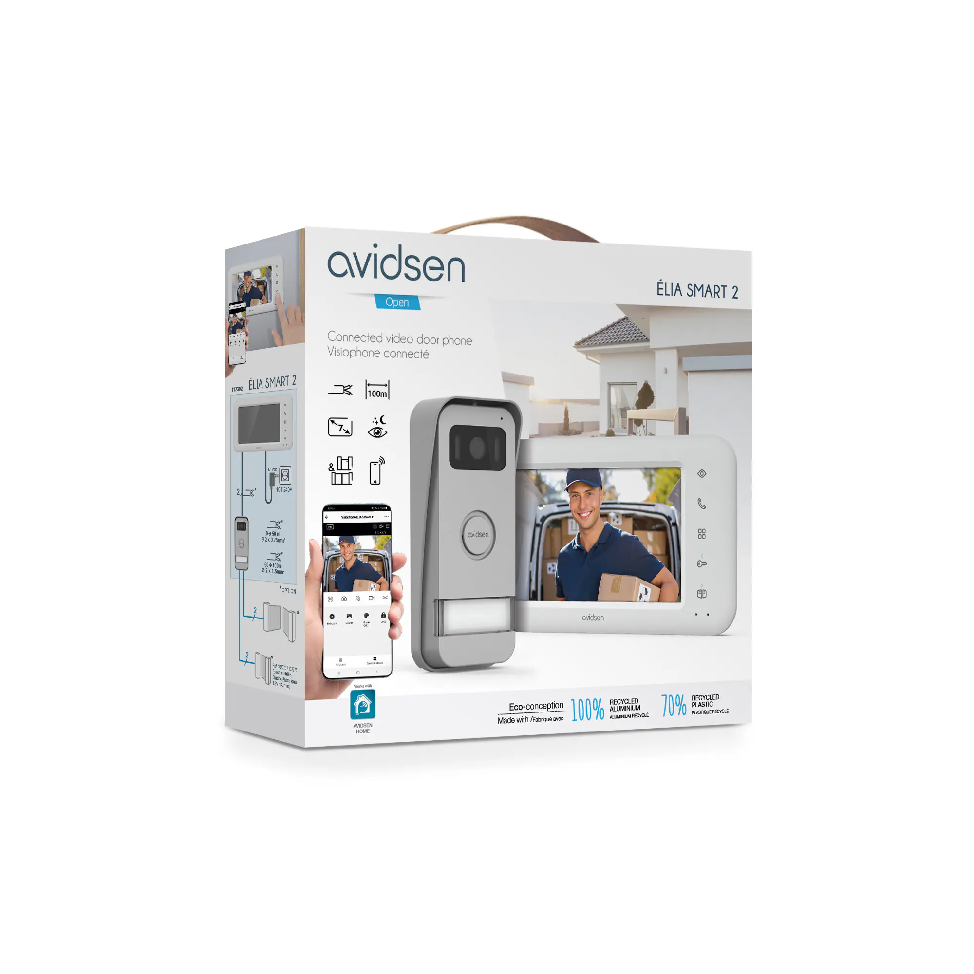 Extel Türsprechanlage Elia Smart 2  7 Zoll-Touchscreen, 2 Draht-Technik