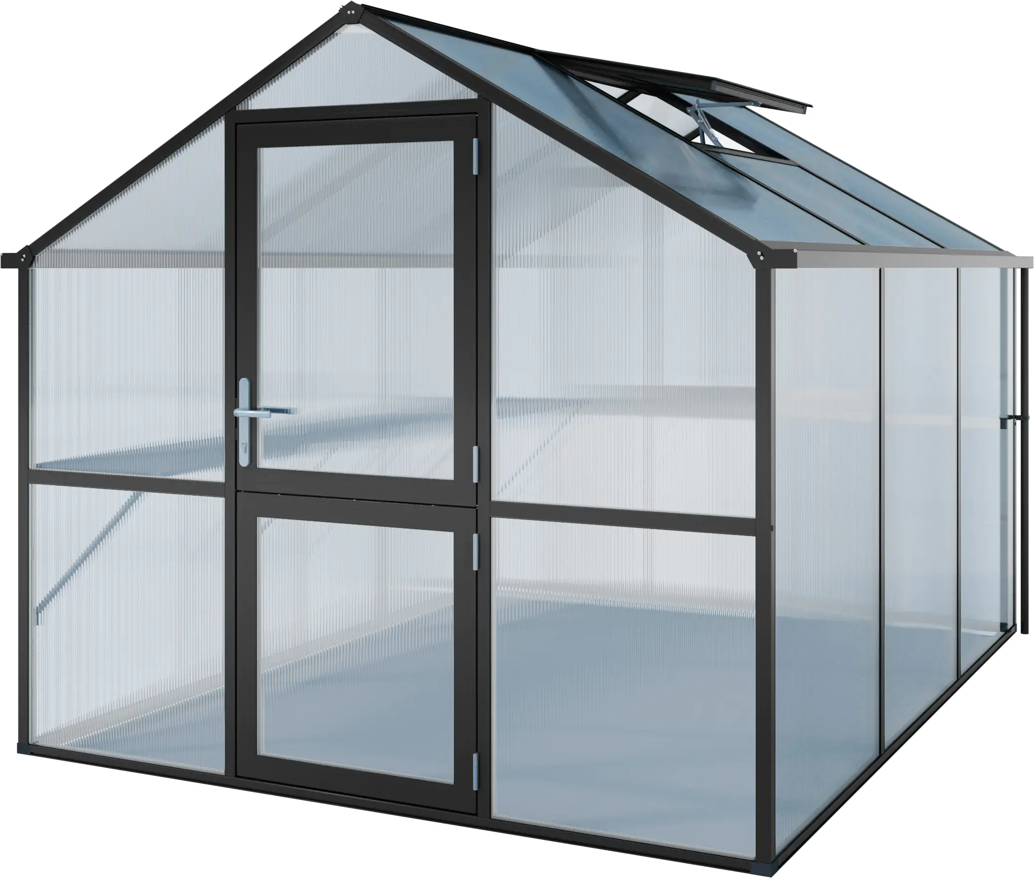 4260120342527 KGT Gewächshaus Tulpe III 3,23 x 2,33 x 2,15 m, anthrazit-grau