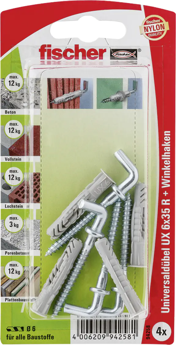 Fischer Universaldübel UX Fischer Universaldübel-Set UX 6.0 x 35 mm - 4 Stück