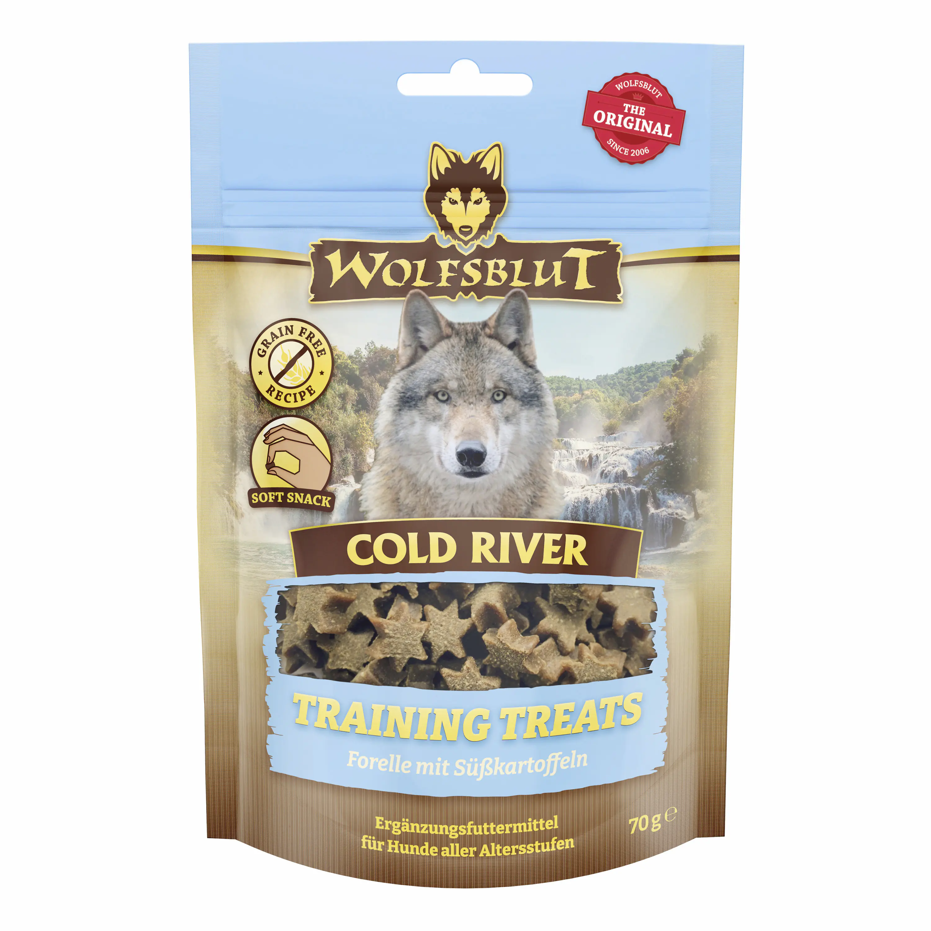 Wolfsblut Hundeleckerli Cold River Training Treats getreidefrei 70 g Forelle & Süßkartoffel