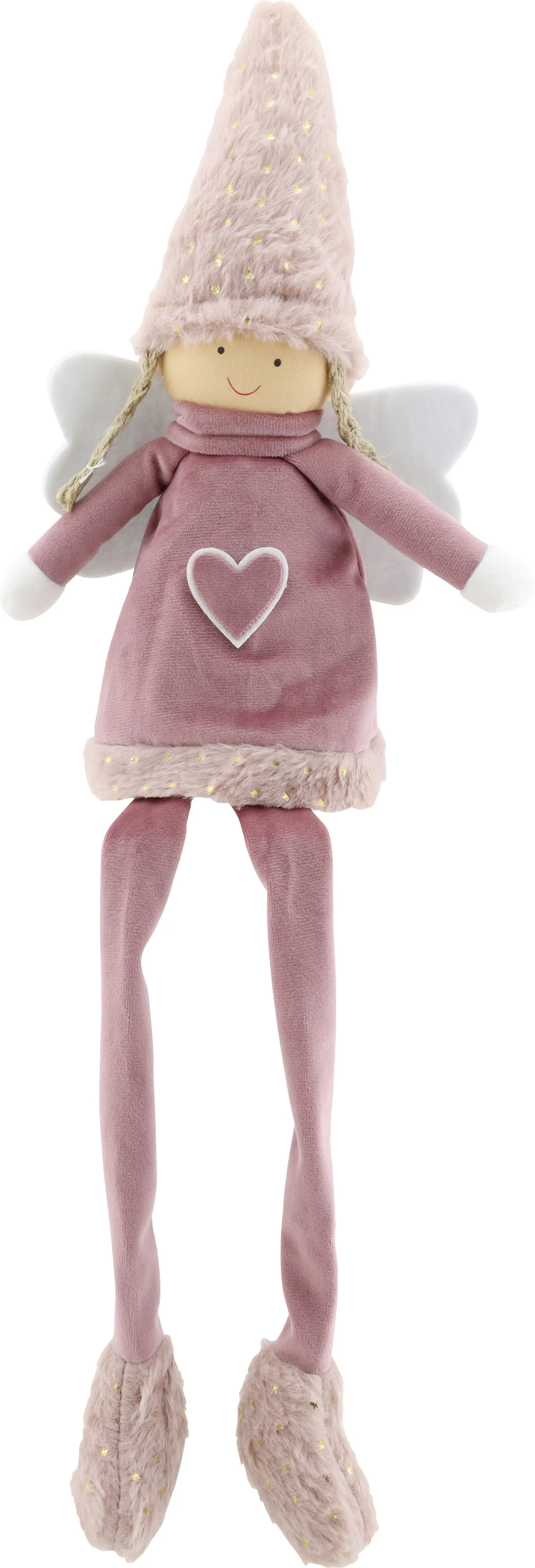 Dekofigur Engel aus Filz & Plüsch 30 cm rosa