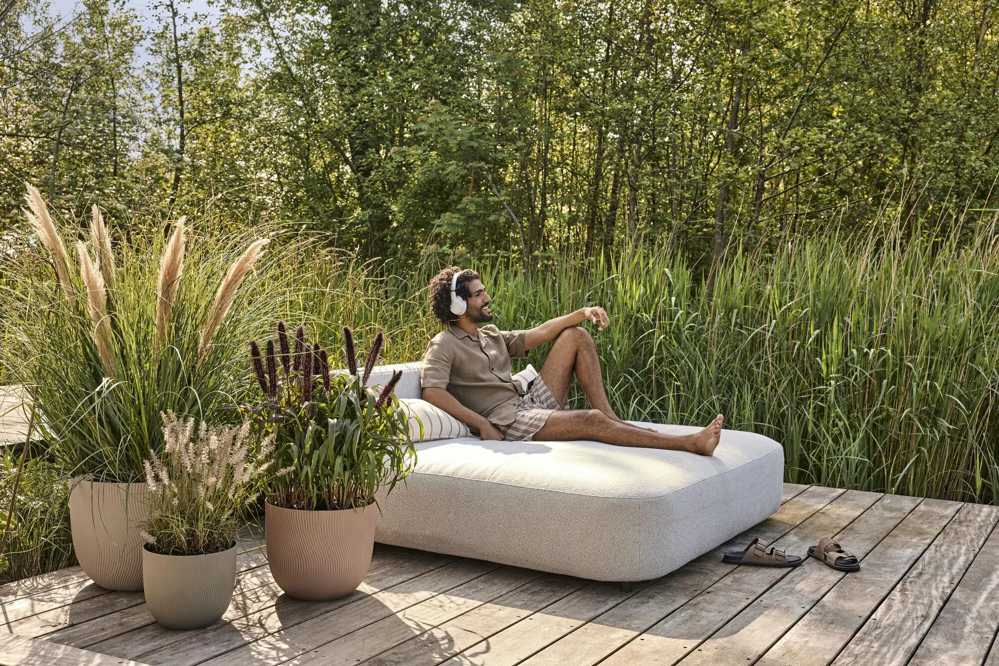 Elho Übertopf Sereh Kunststoff Ø 25 x 21 cm pfilz beige