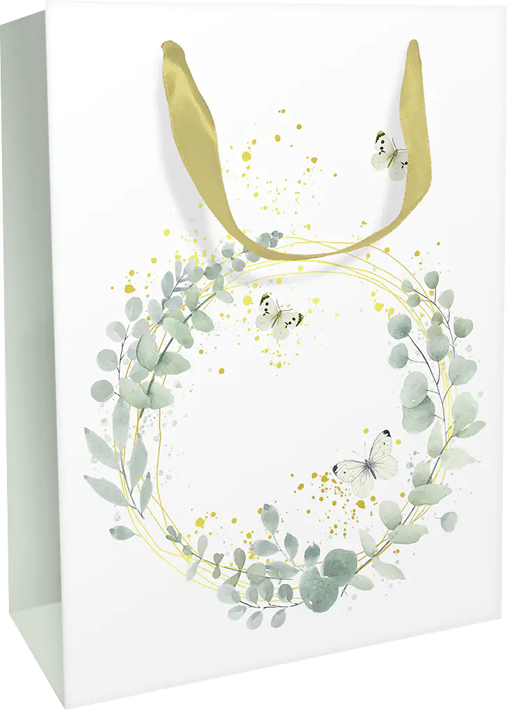 Geschenktasche Blumenkranz 26 x 36 cm