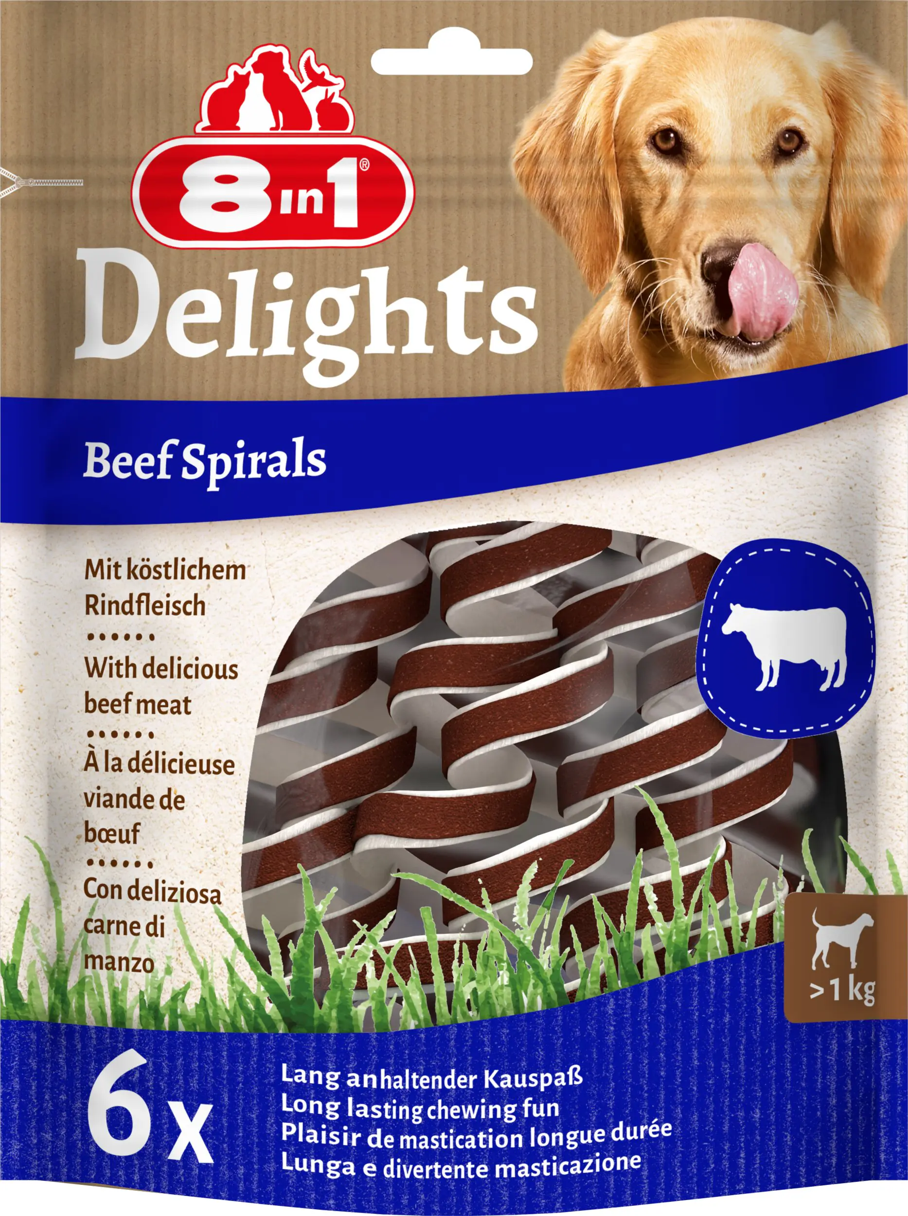 8in1 Hundeleckerli Delights Beef Spirals 60 g