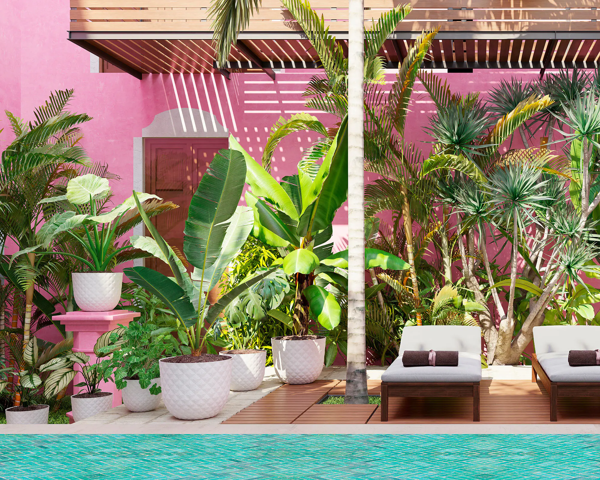 Artevasi Pflanztopf Havana Tropical Kunststoff grau matt Ø 40 x 33 cm
