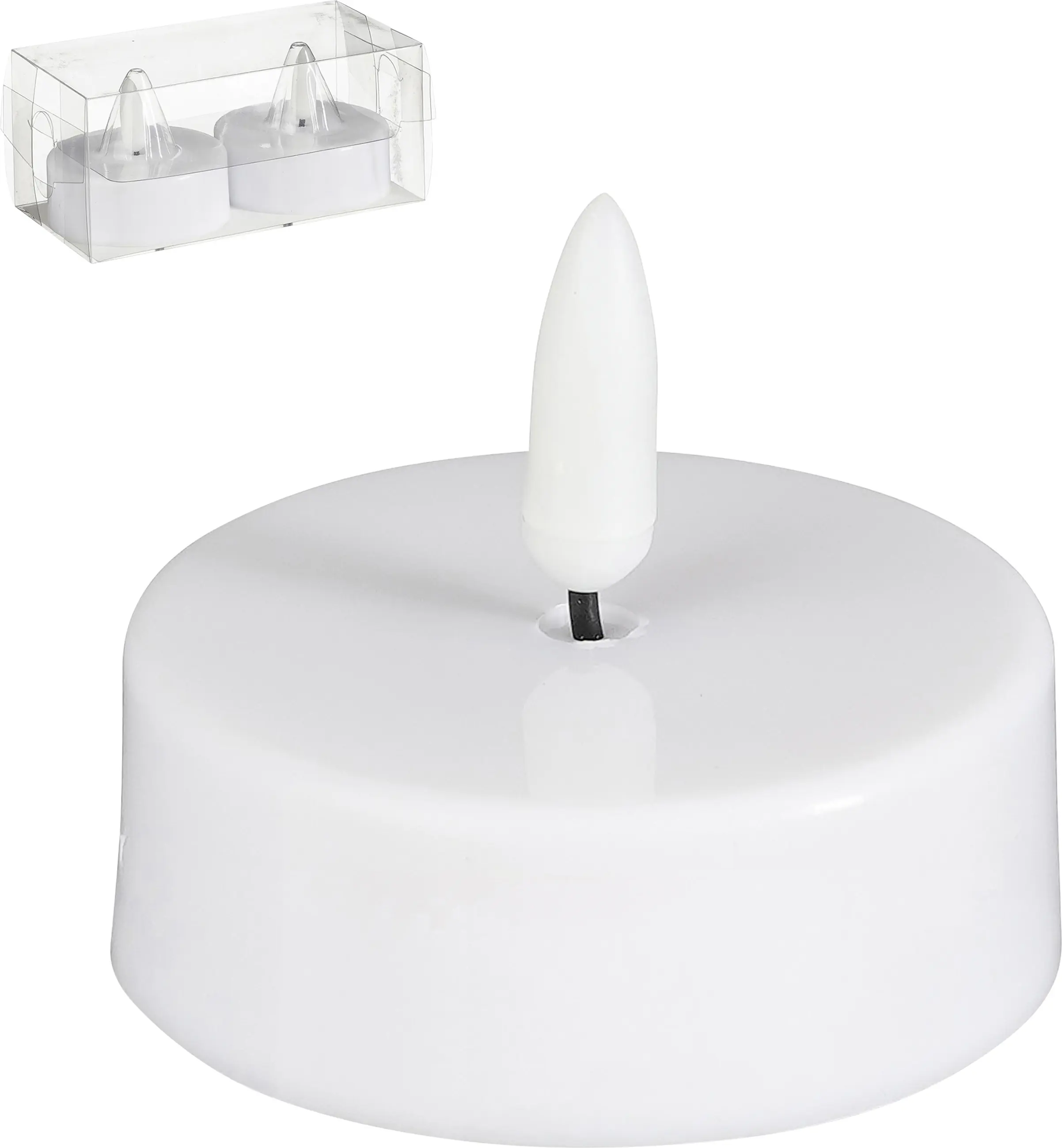 Mica Decorations LED Teelicht batteriebetrieben weiß Ø 6 x 5 cm warmweiß 2 Stück