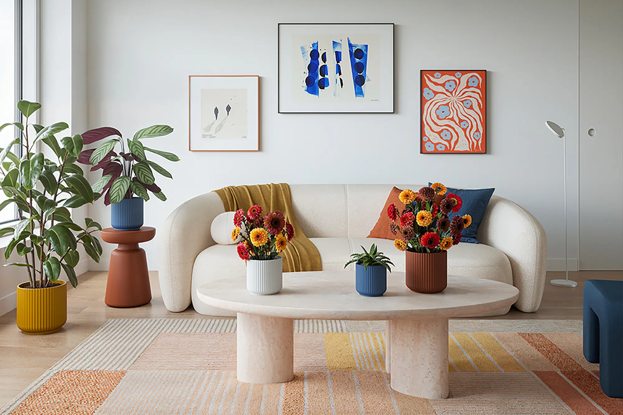 Artevasi Übertopf Luna Keramik blau matt Ø 8 x 7 cm 