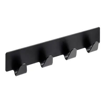Hettich Hakenleiste Edelstahl 4-reihig 16 x 3,1 cm selbstklebend schwarz