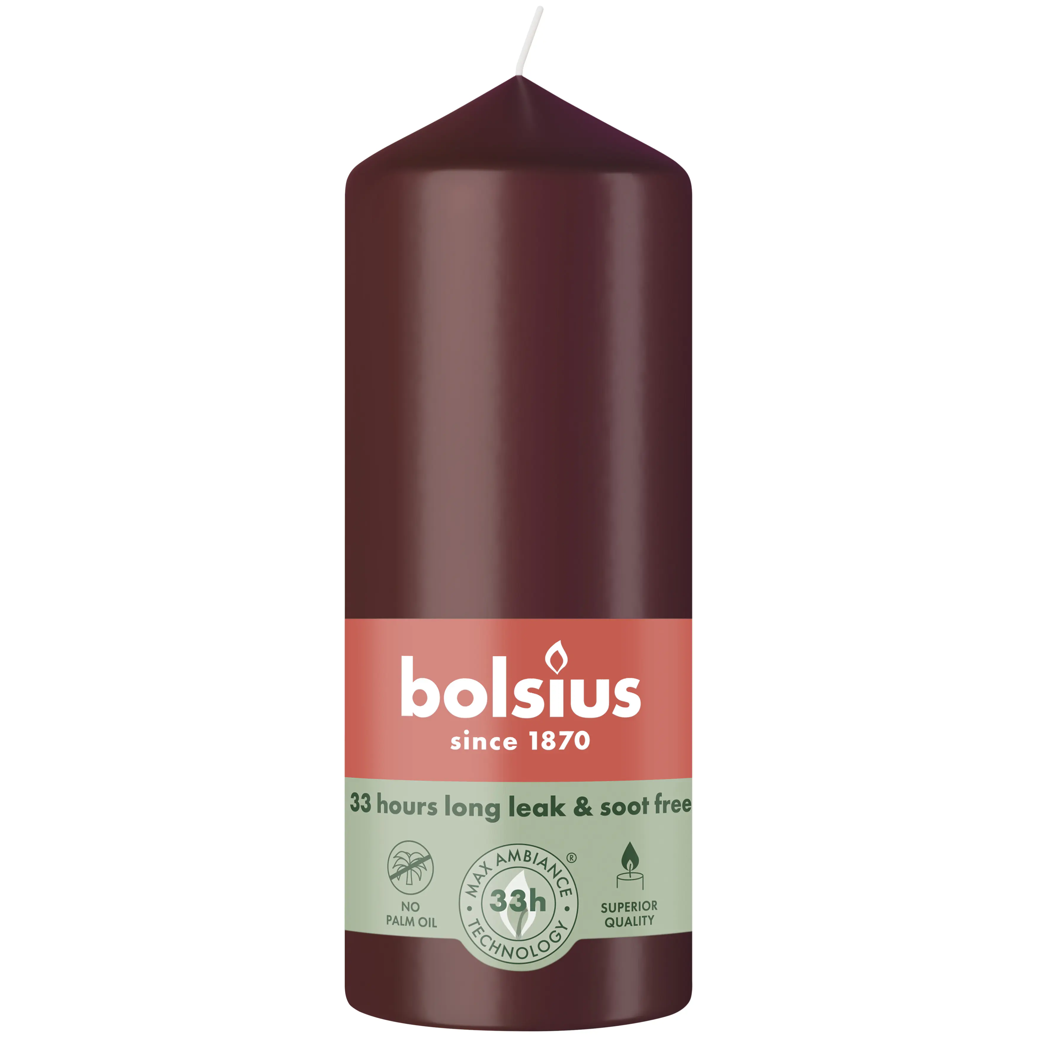 Bolsius Stumpenkerze samtrot 12 cm Ø 5,8 cm 