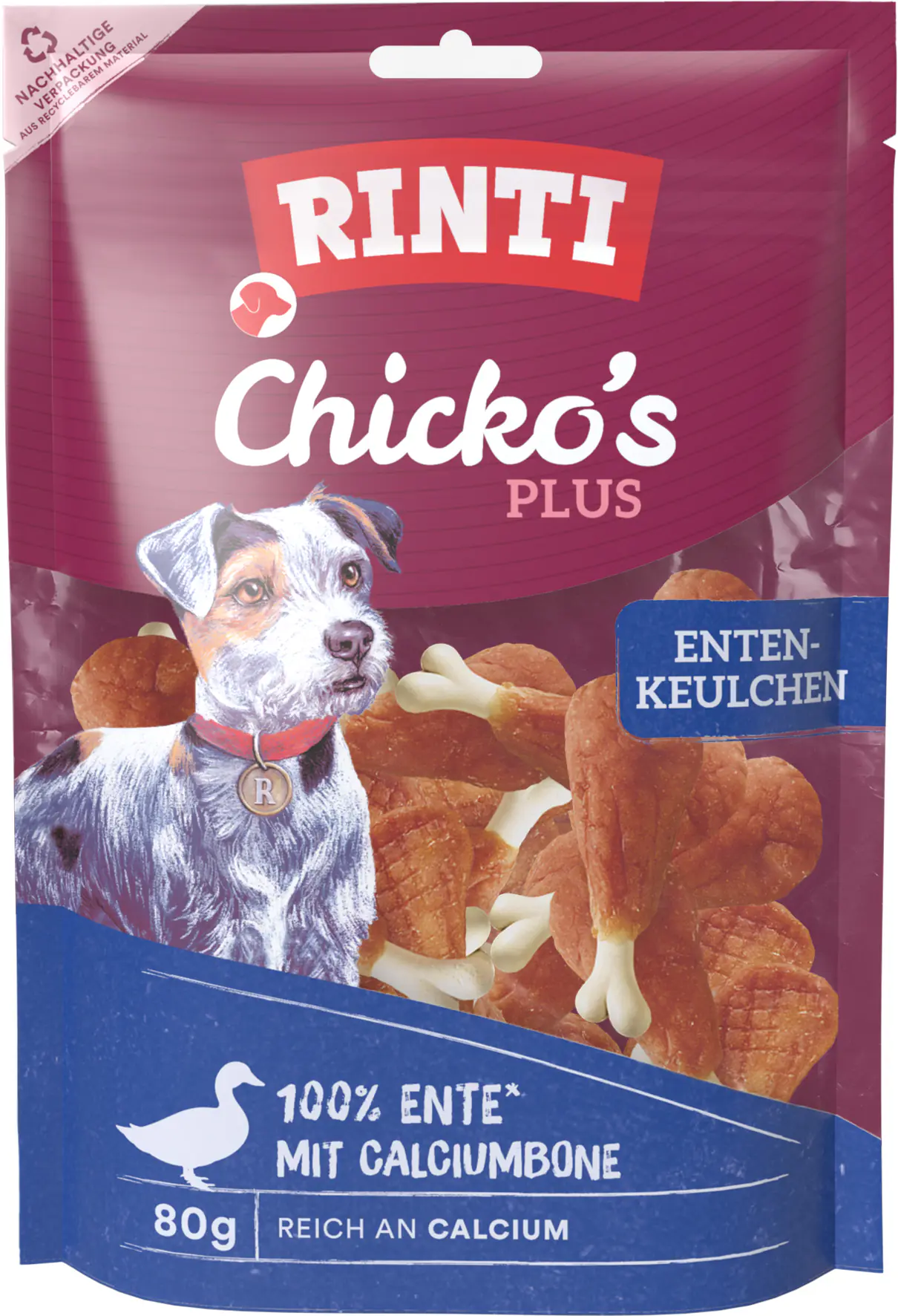 Rinti Chicko Plus Hundesnack 80 g Ente
