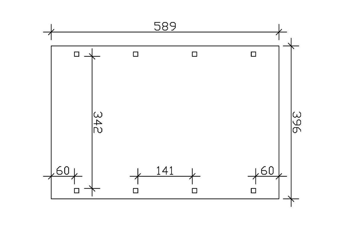 SKAN HOLZ Carport Spreewald 396 x 589 cm mit EPDM-Dach, schwarze Blende