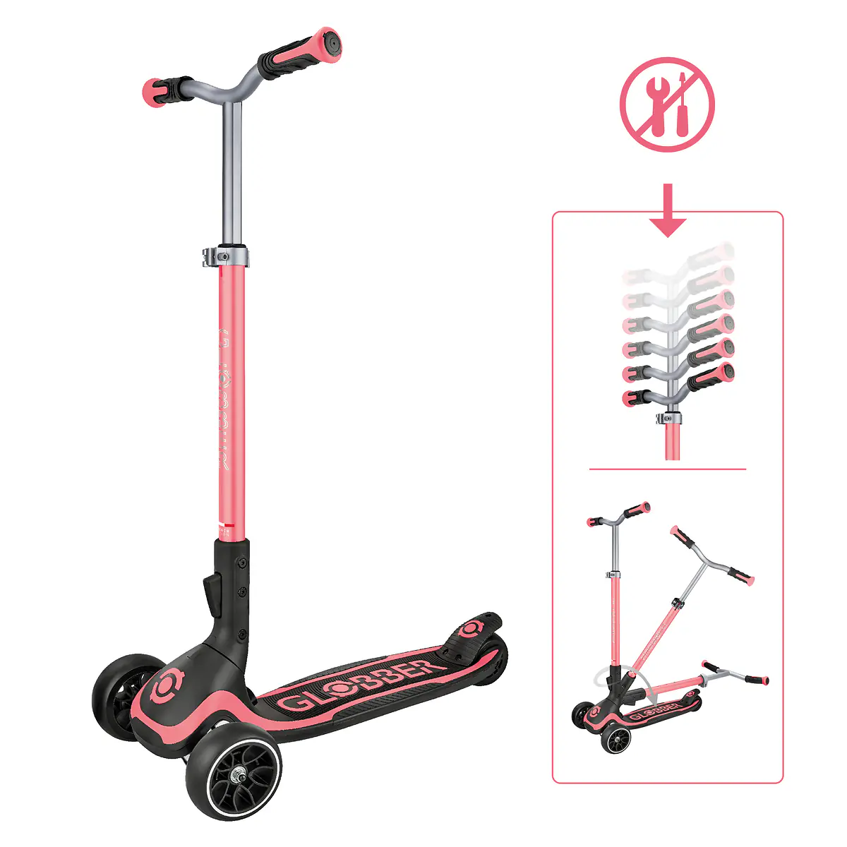 Globber Scooter für Kinder Ultimum coral/pink