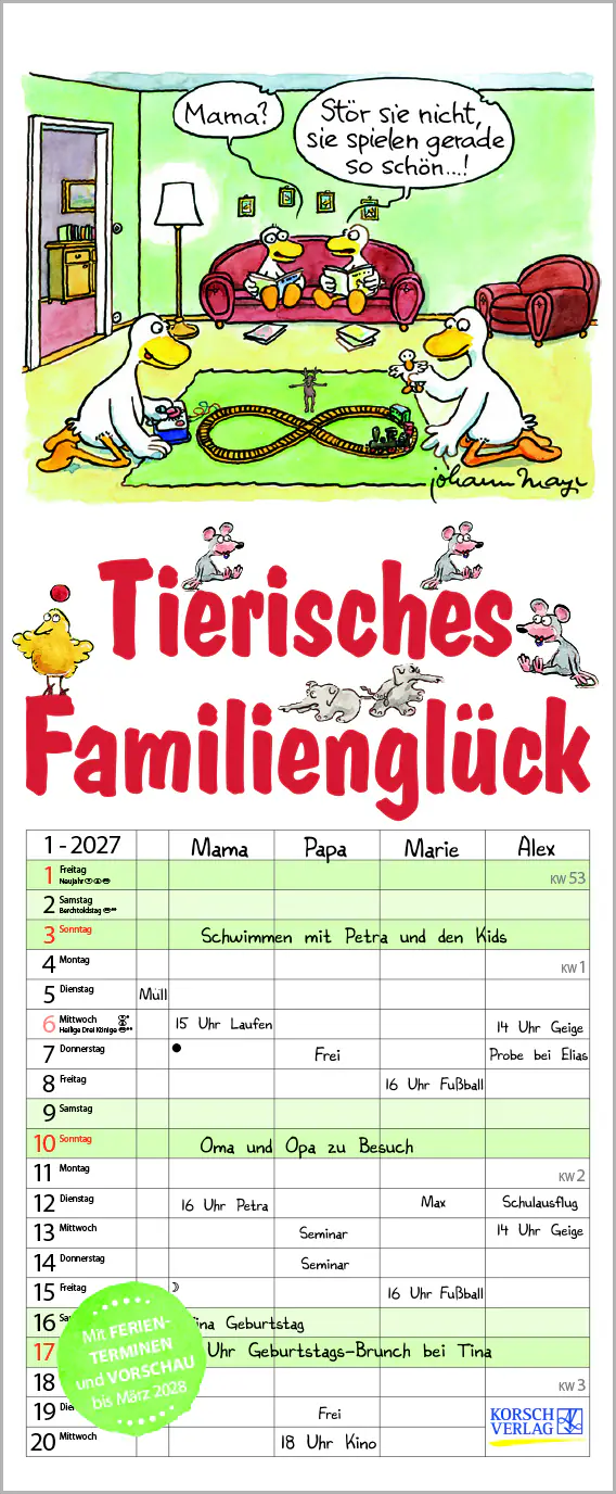 Korsch Kalender Tierisches Familienglück 2027