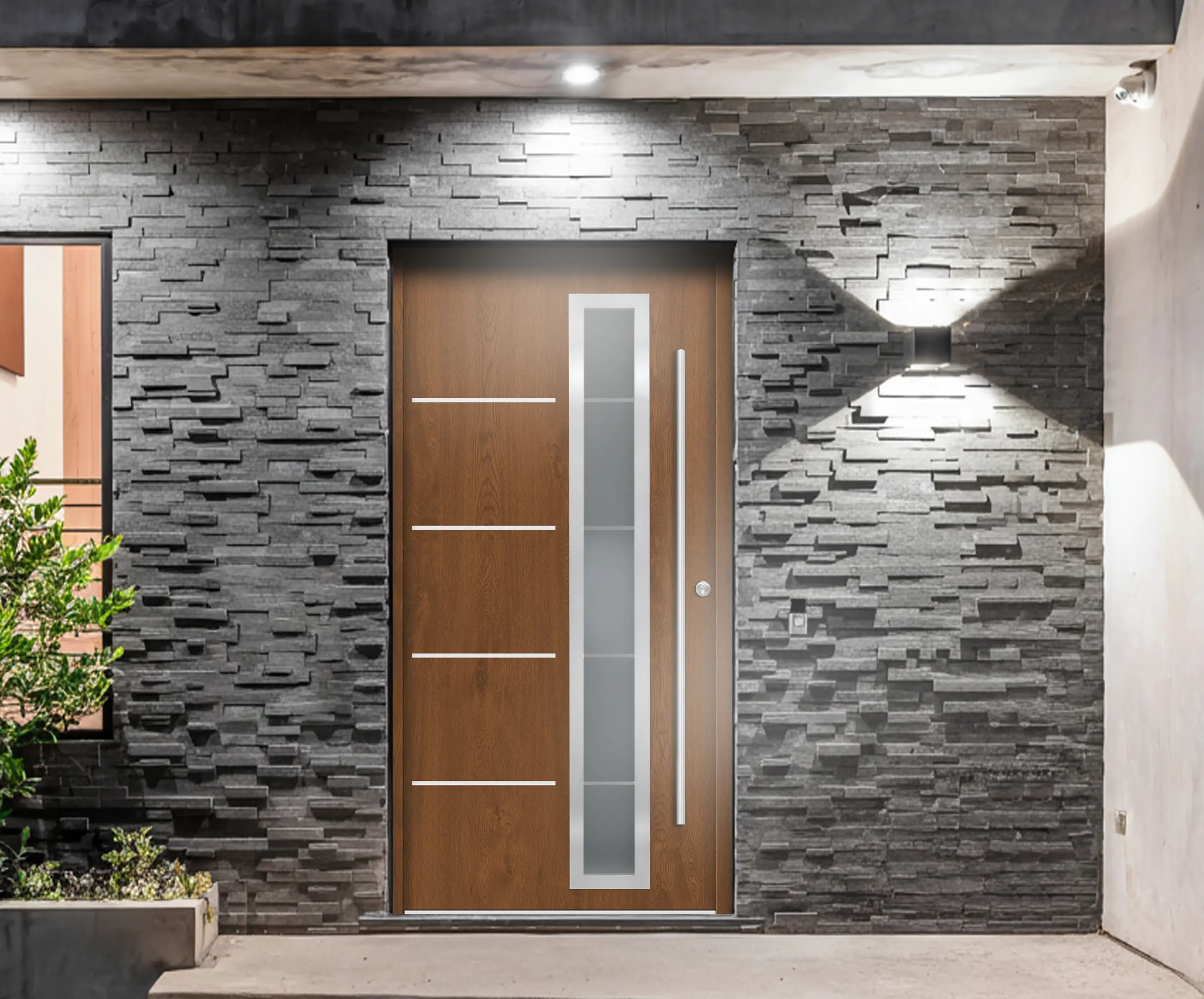 Splendoor Haustür Passivedoor Premium B06 Golden Oak DIN Rechts 100 x 210 cm