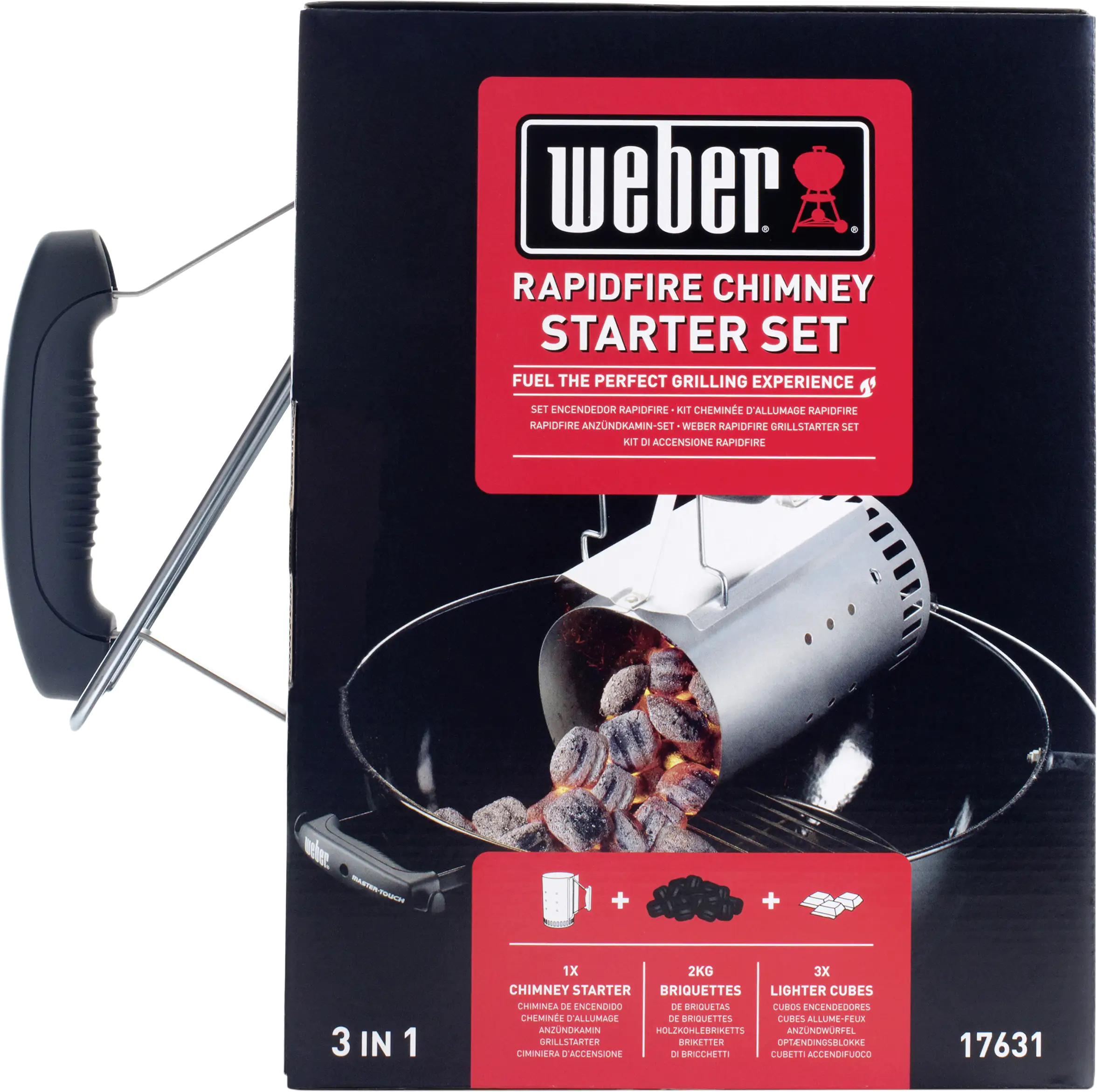 Weber Anzünd-Set Anzündkamin, 3 Anzünder & 2 kg Briketts