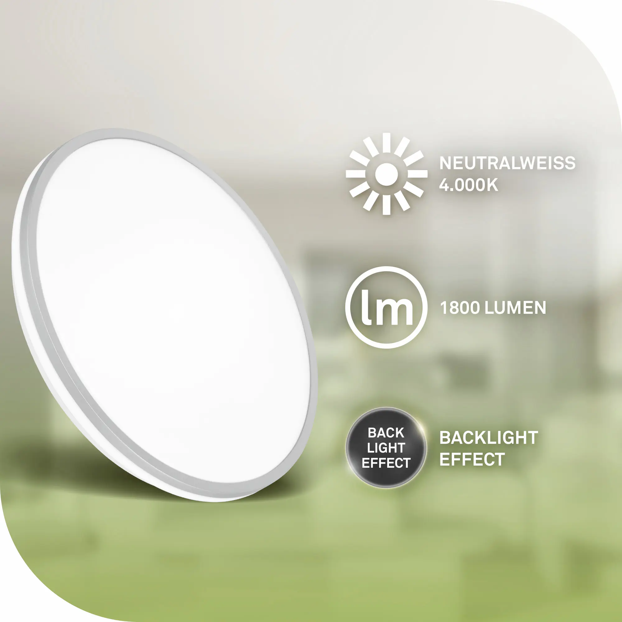 Briloner LED-Deckenleuchte Lana Ø 33 cm weiß-chrom neutralweiß