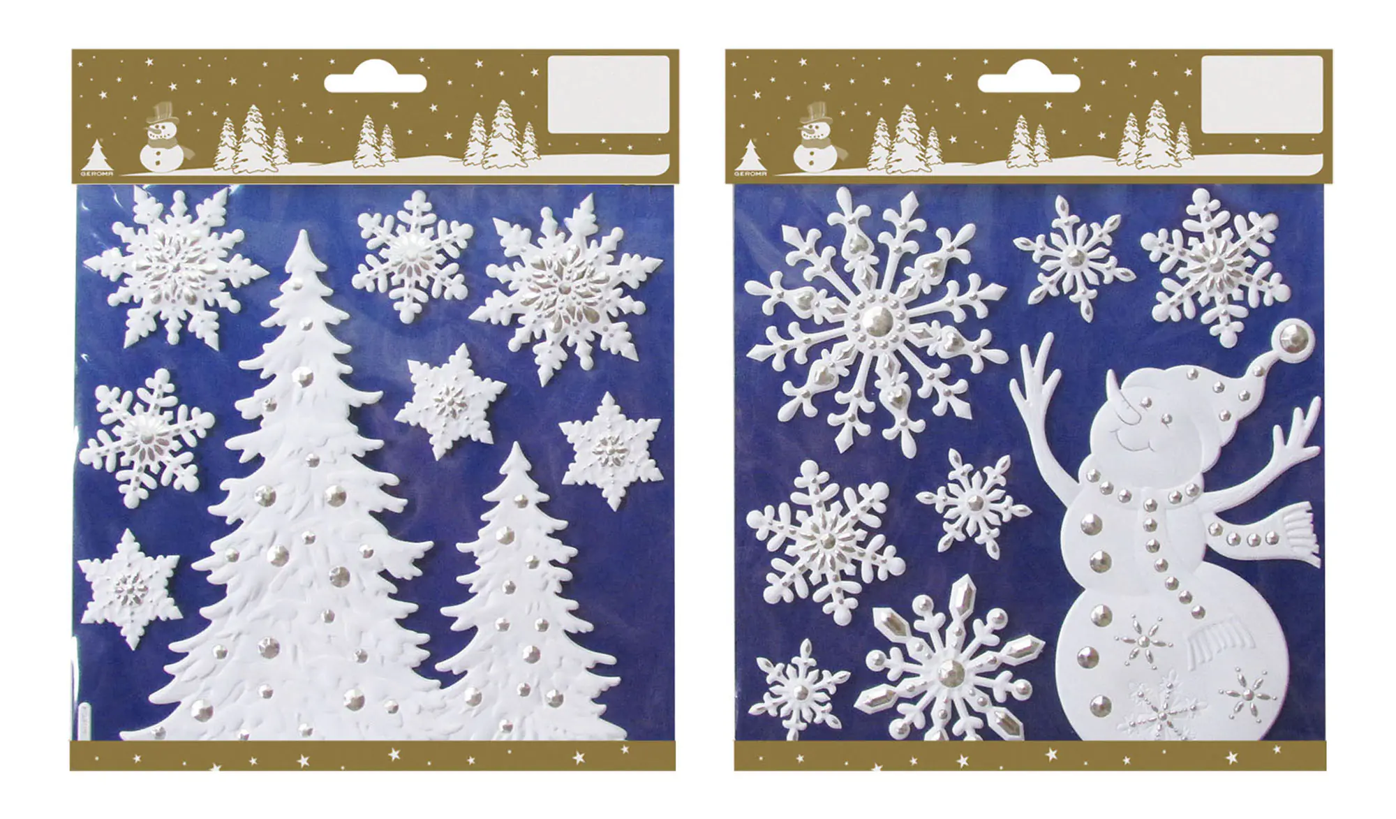 Weihnachtssticker 8 Stück weiß/silber