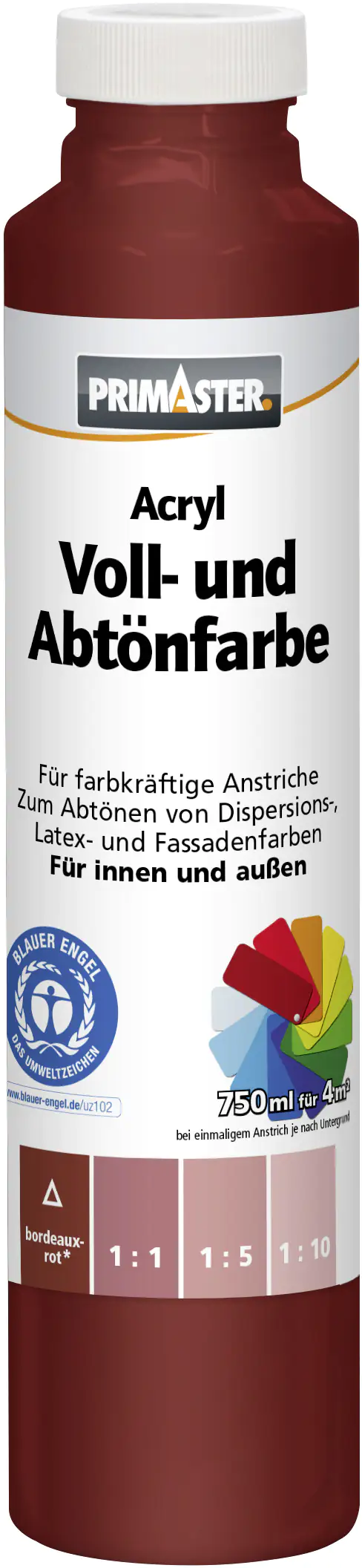 Primaster Voll- und Abtönfarbe 750 ml bordeaux matt