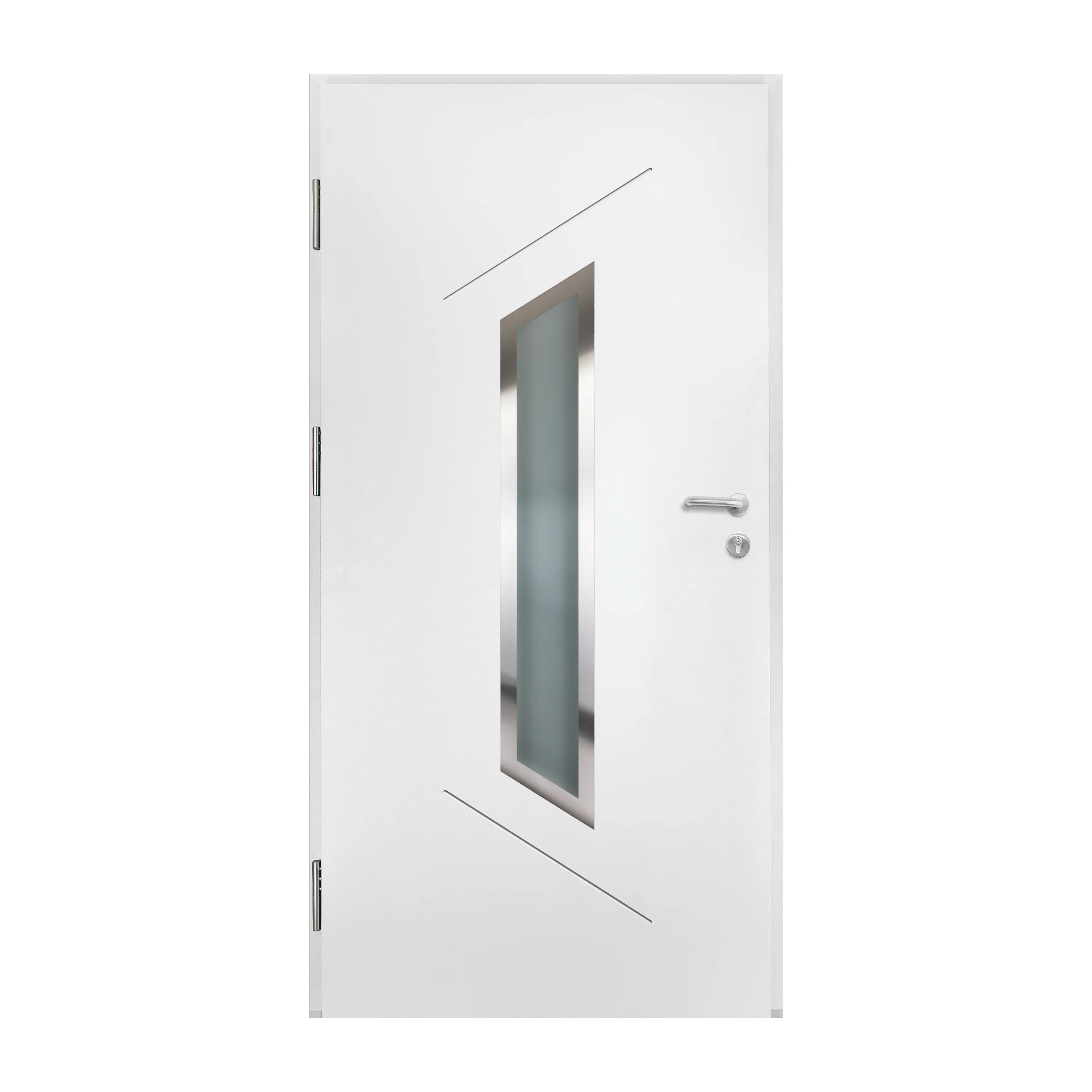 Splendoor Haustür Passivedoor Premium B37 RC2 Aluminium/Stahl quarzgrau/weiß BlackDesign DIN links 98 x 208 cm  