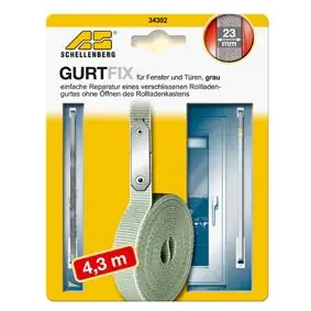 Schellenberg Gurtfix Maxi Schnellreparaturset 23 mm x 4,3 m grau