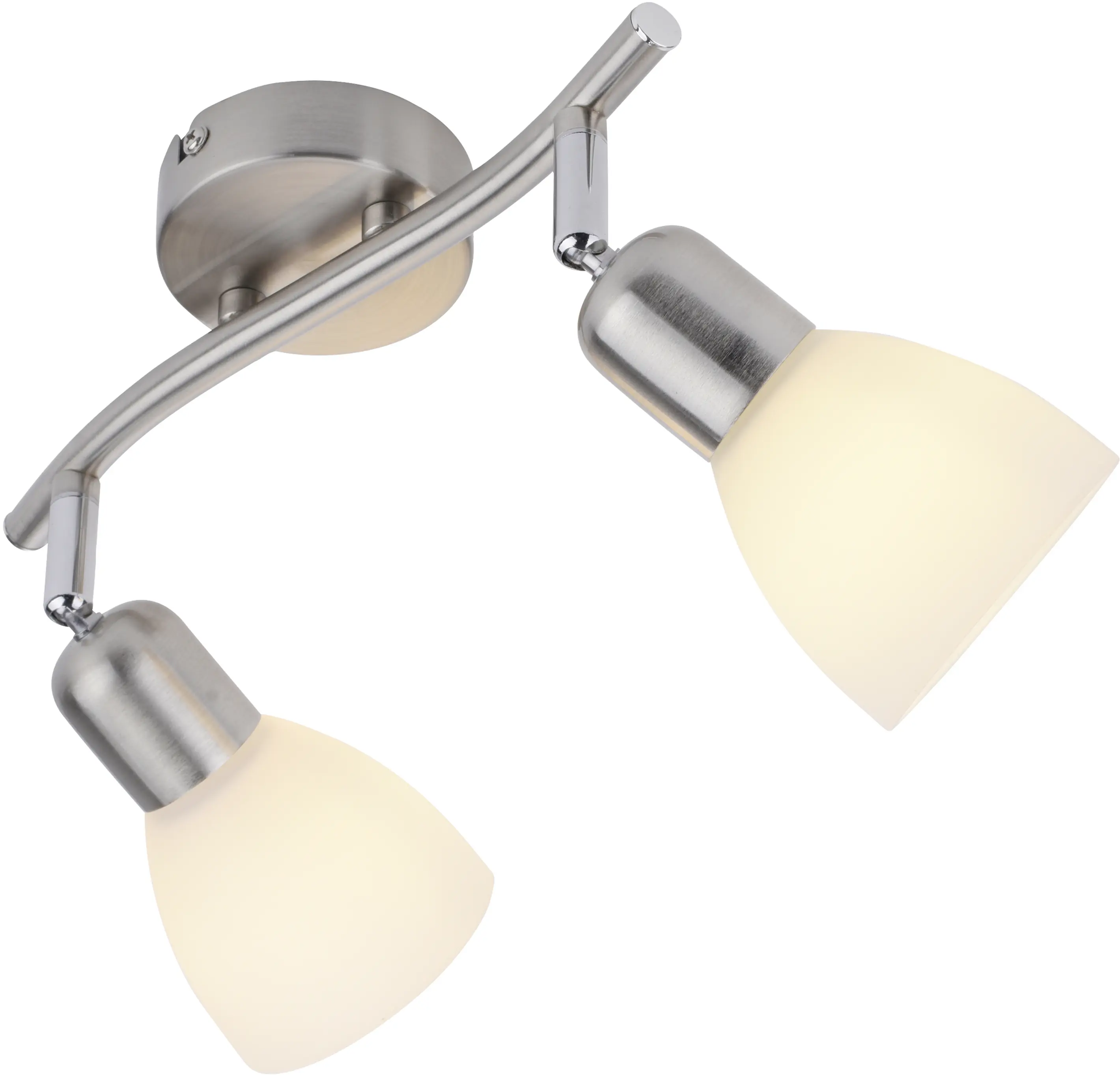 JustLight 2er Spot Karo stahl-weiß 44,8 x 22 cm E14, max. 40 W