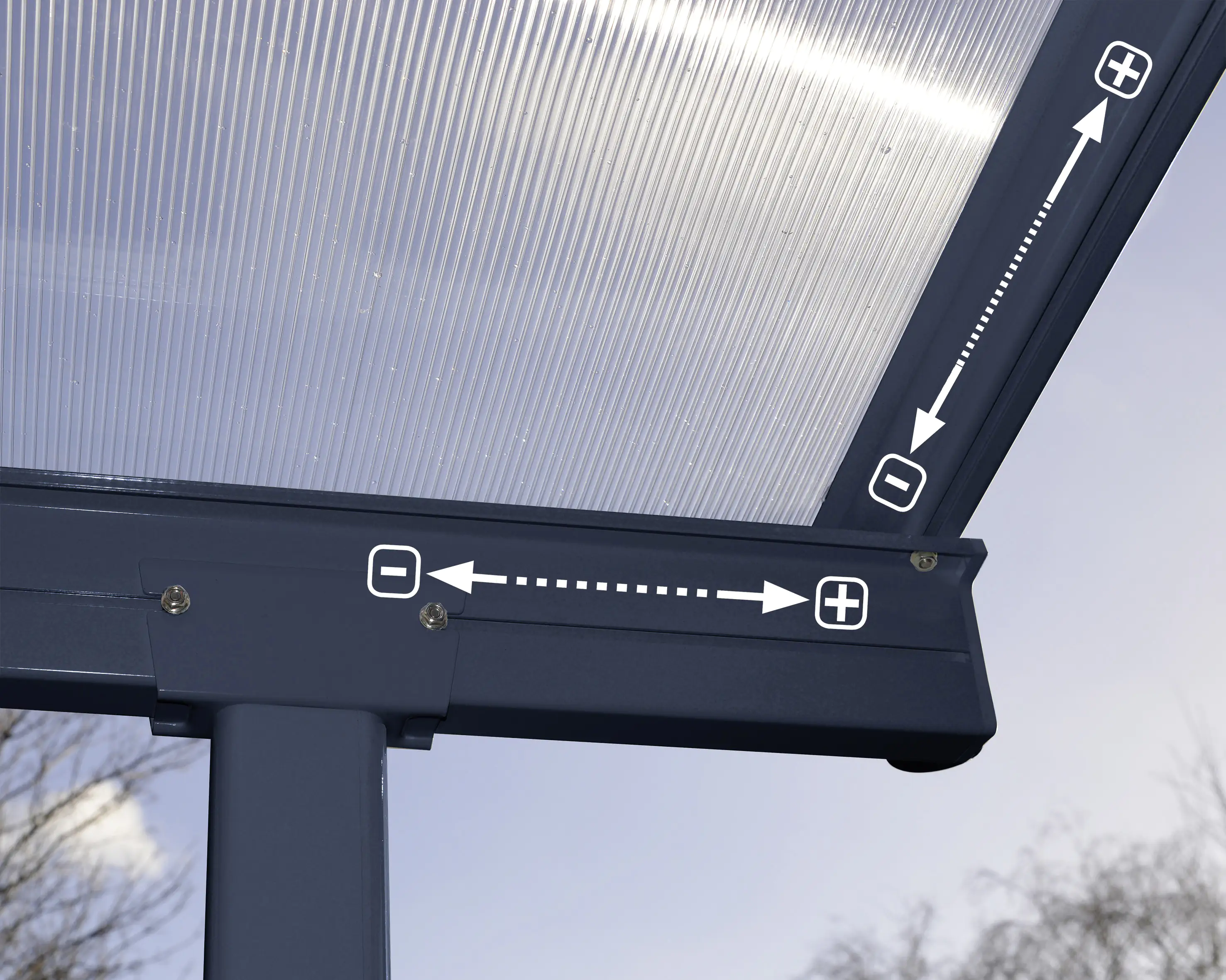 Canopia Terrassenüberdachung Sierra  971 x 295 cm anthrazit