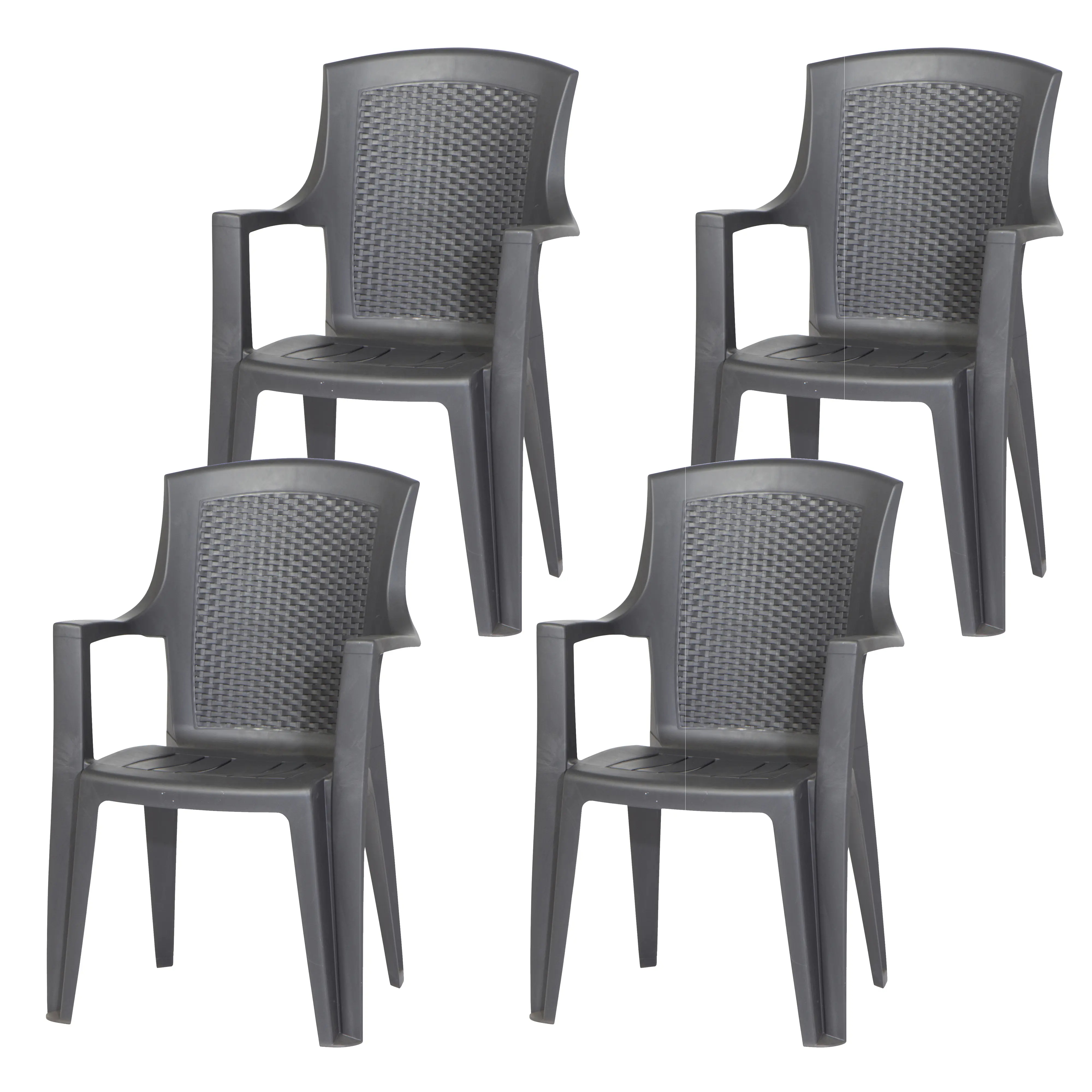 Progarden Gartenstühle Eden anthrazit 4 Stück