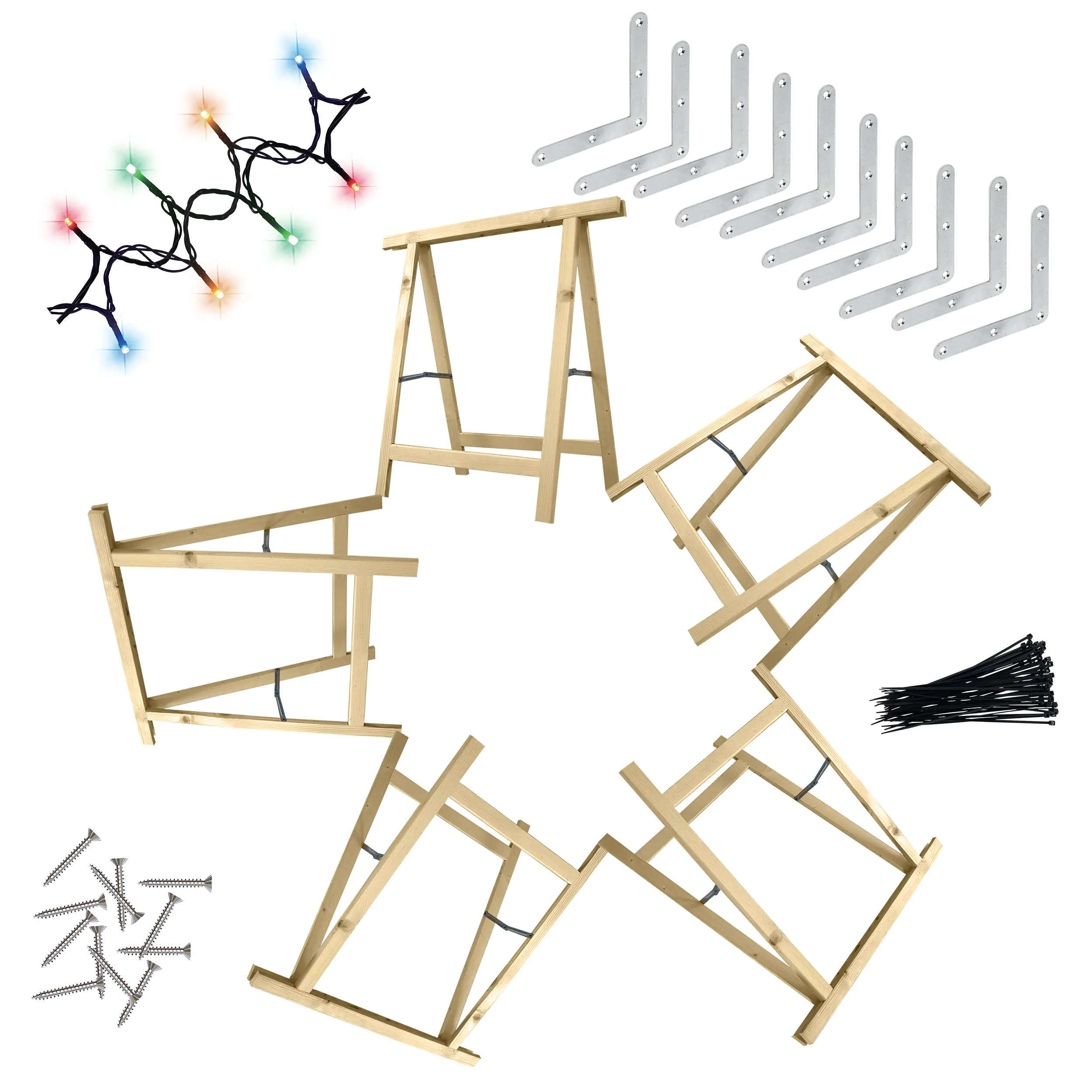 Holzklappbock Weihnachtsstern Selbstbauset