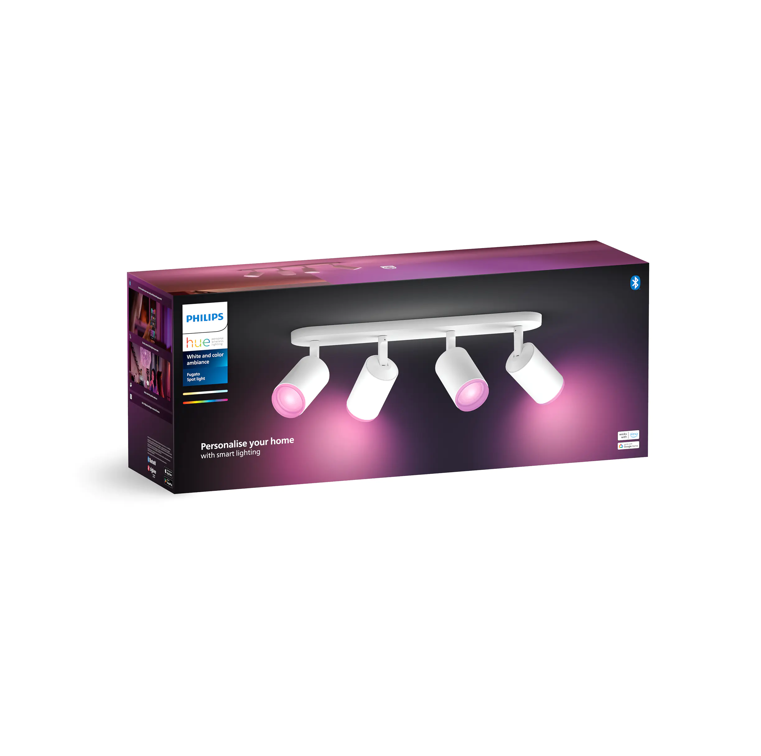 Philips Hue LED Deckenleuchte 4er Spot Fugato 20,6 x 14,45 cm weiß Philips Hue LED Deckenleuchte 4er Spot Fugato 20,6 x 14,45 cm weiß