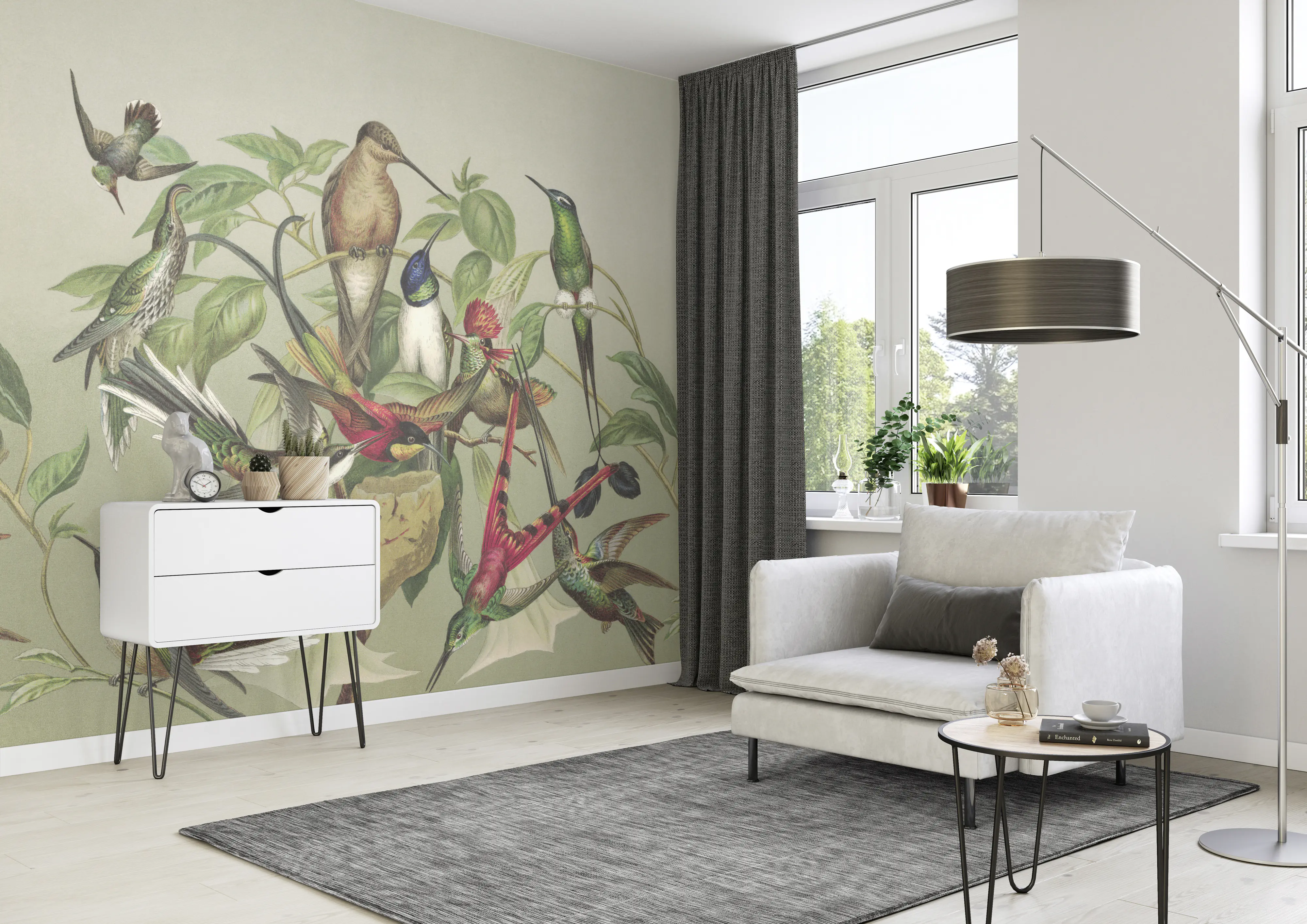 Rasch Vlies Fototapete 543537 Grün-Hellgrün Muster & Motive 2,65 m x 2,65 m