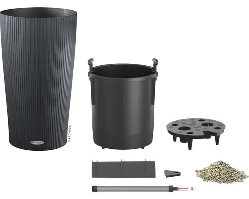 Lechuza Pflanzgefäß-Set Cilindro Color 23 Kunststoff schwarz Ø 23 x 41 cm
