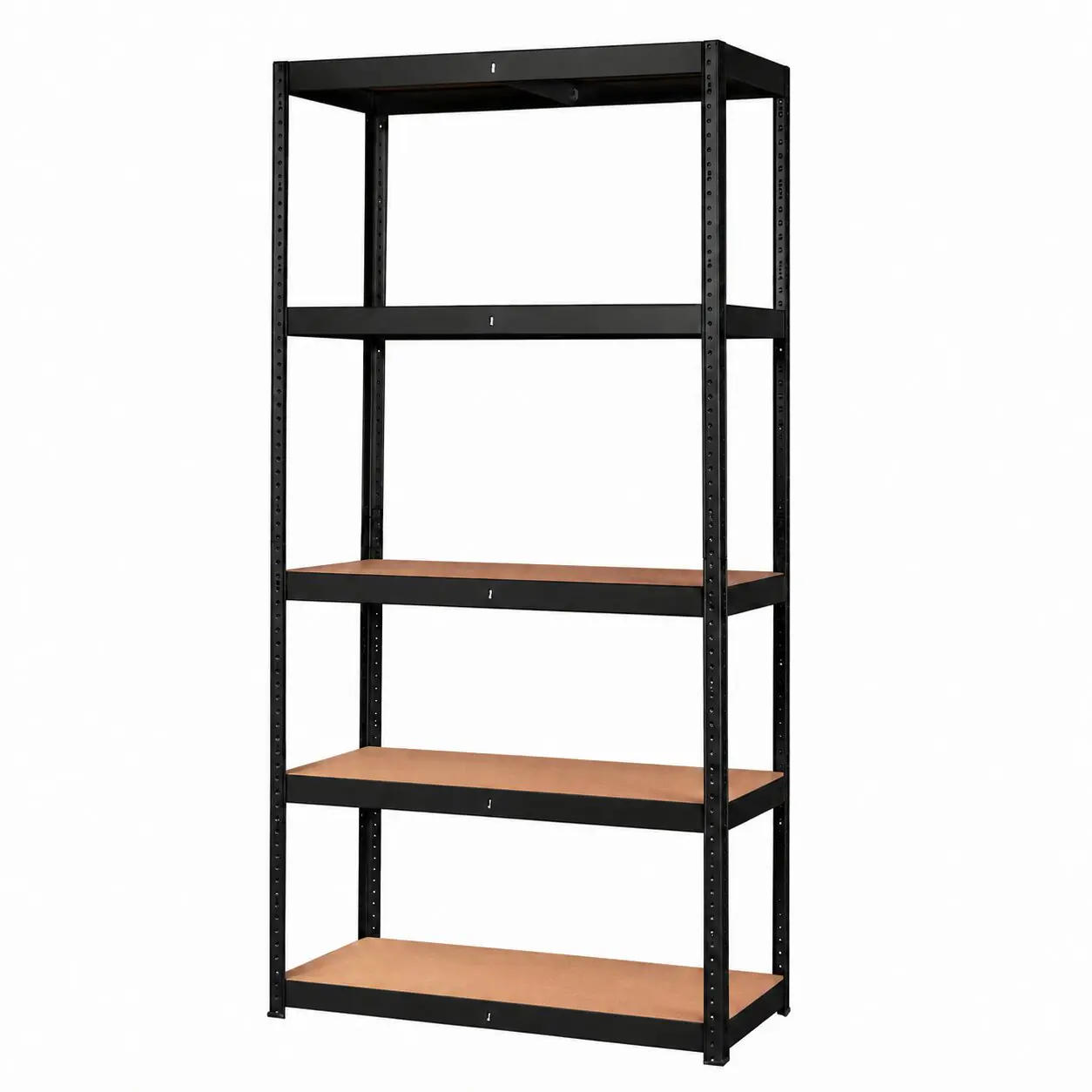 Schwerlastregal Stahl 180 x 90 x 40 cm 5 Holzböden 875 kg schwarz 
