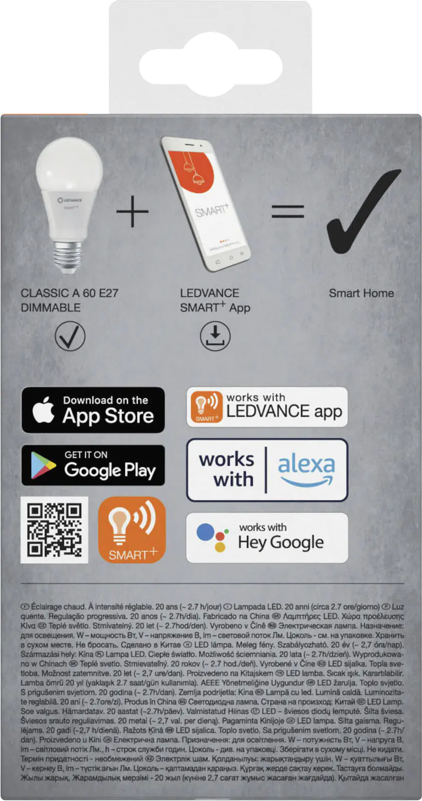 Ledvance LED Leuchtmittel Smart+ Classic E27 A60 11,2x 6 cm warmweiß 