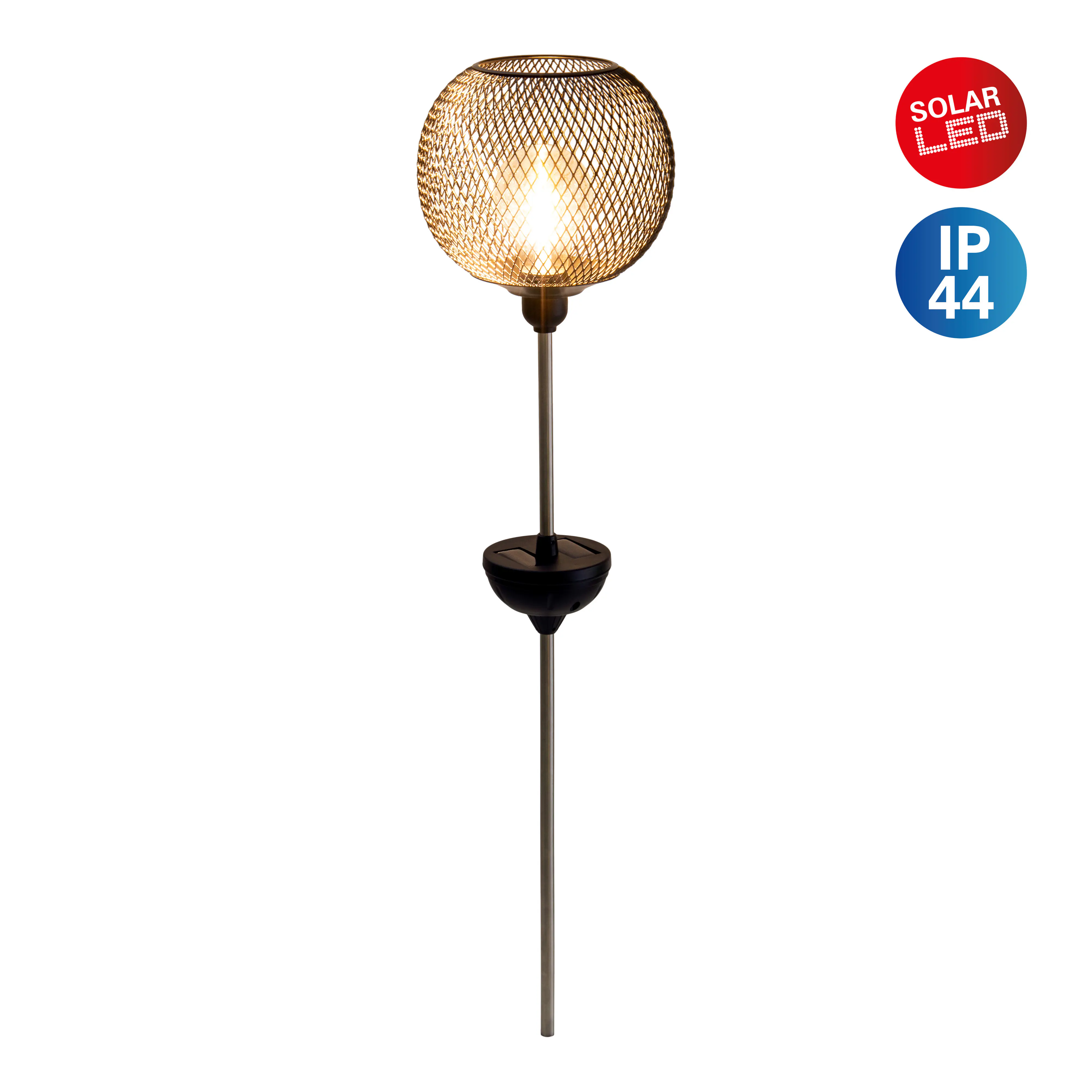 Näve Solar-Gartenleuchte LED mit Dämmerungssensor Geli 85 cm schwarz