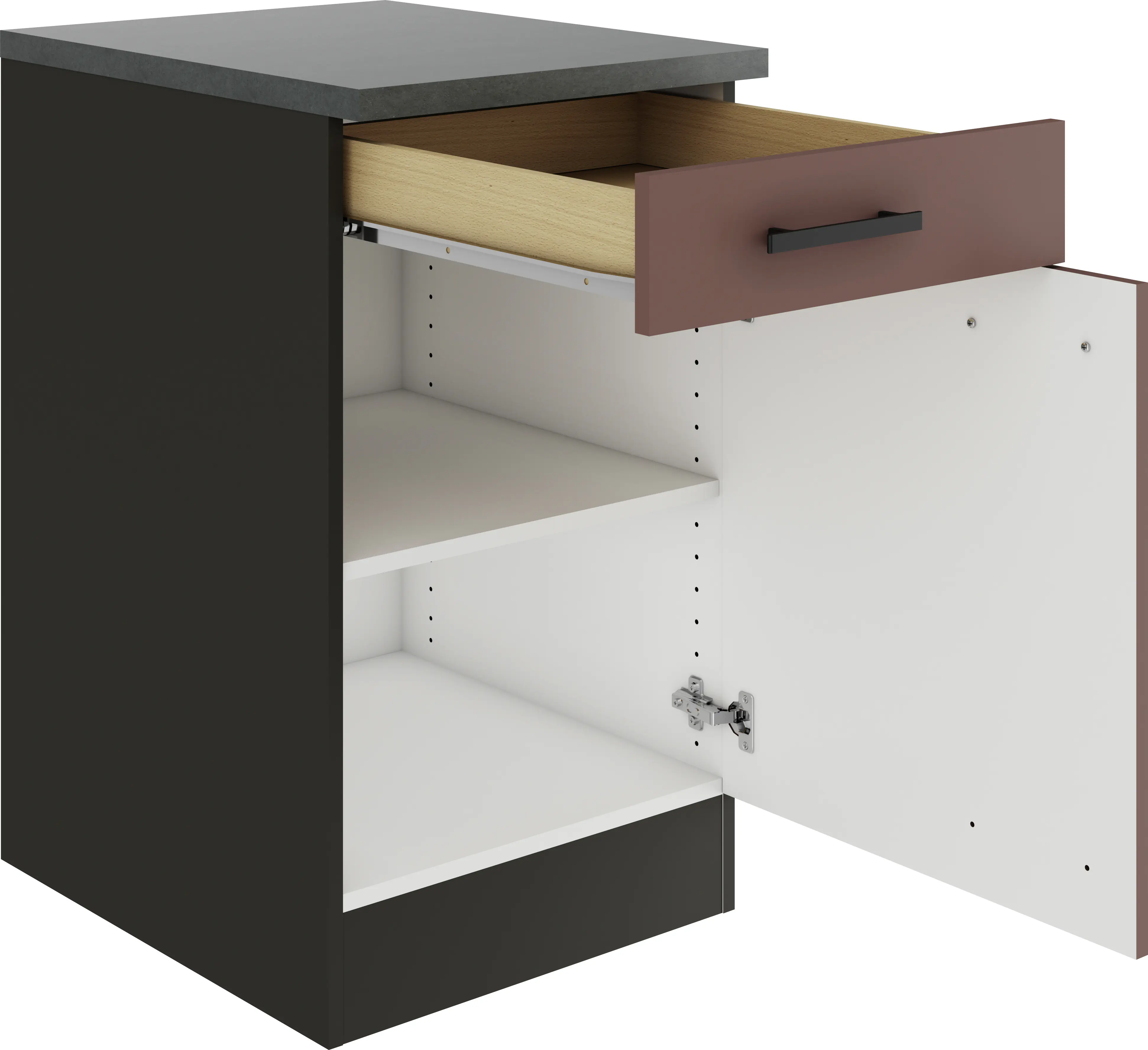 Optifit Unterschrank Nizza 407 rostrot/anthrazit matt 50 cm 