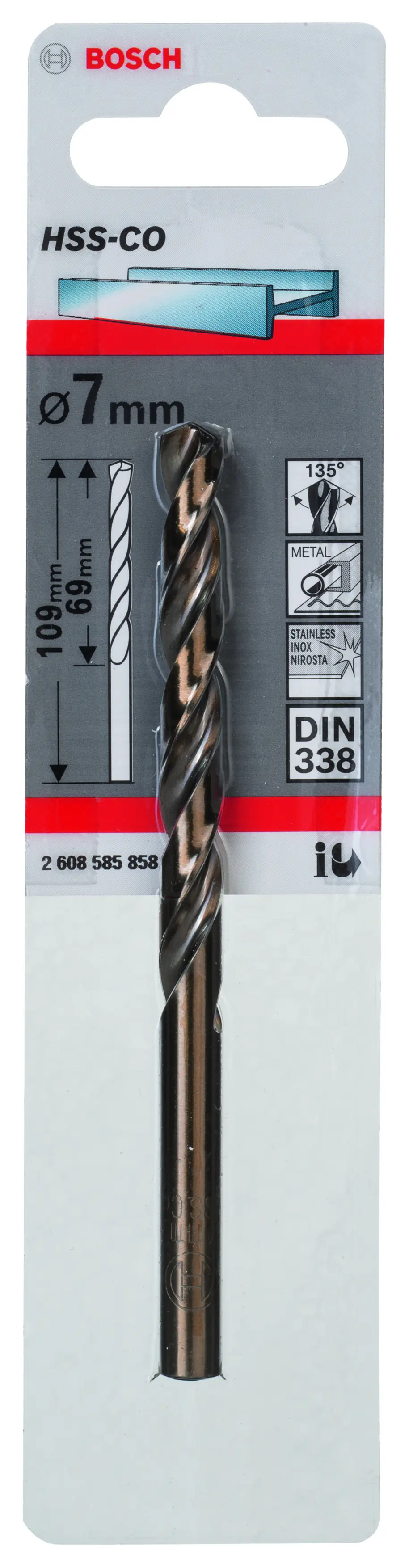 Bosch Metallbohrer HSS-Co DIN 338 7 mm