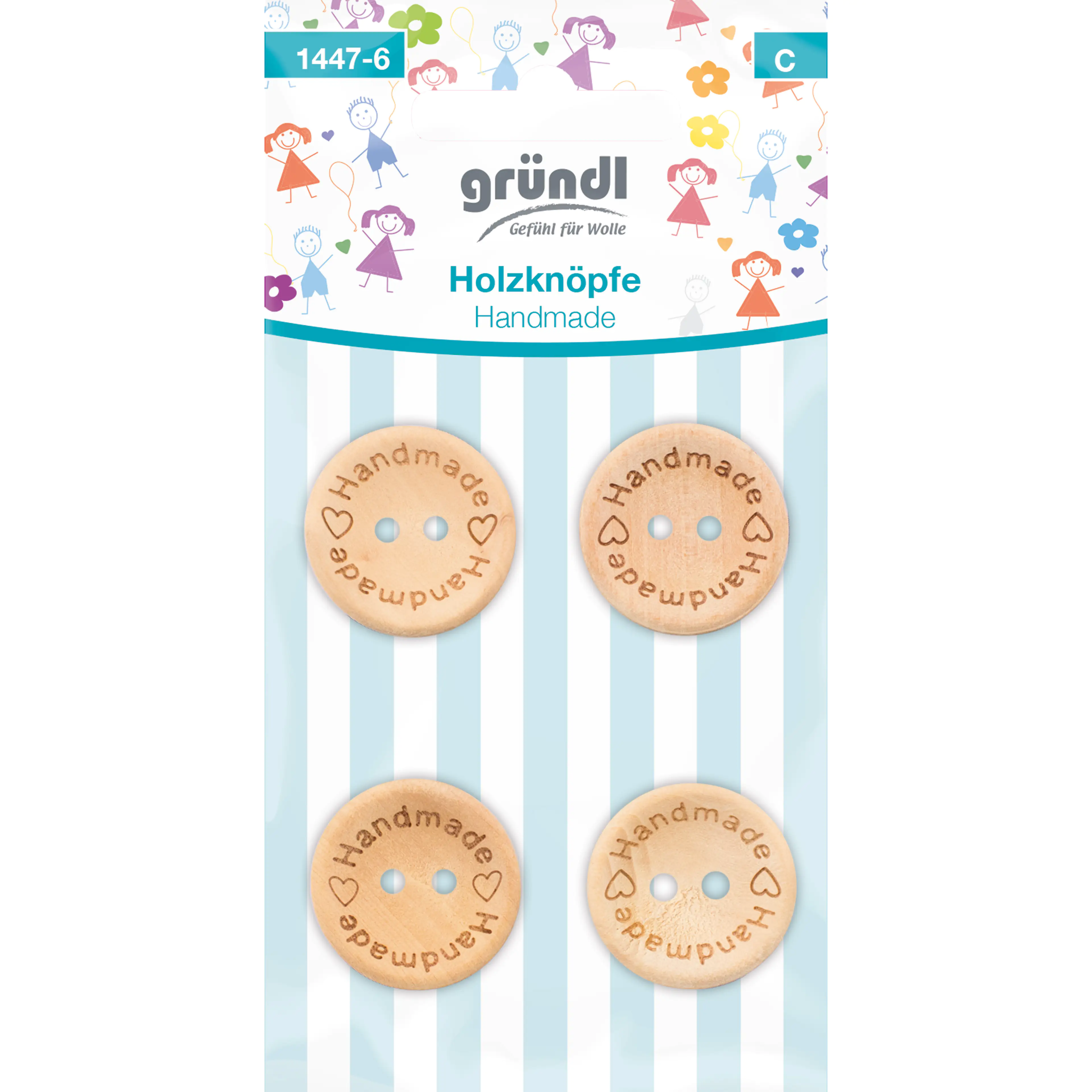 Gründl Holzknöpfe Handmade Motiv: Handmade