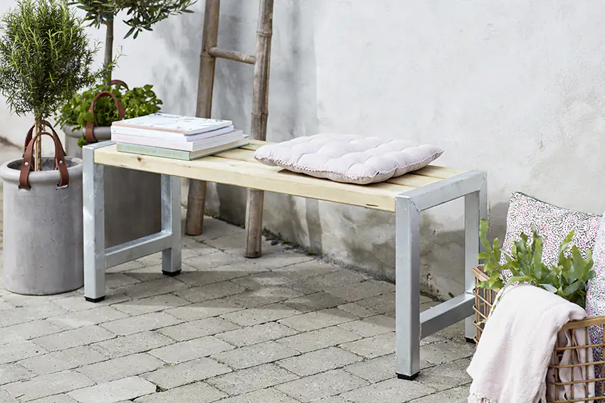 Plus Cafebank 127x38x45 cm Druckimprägniert