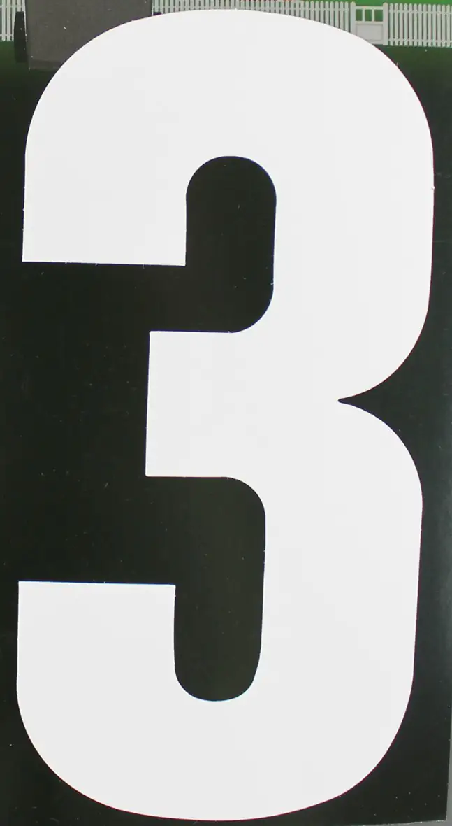 Conacord Reflektierende Klebezahl 3 weiß 170 mm "3"