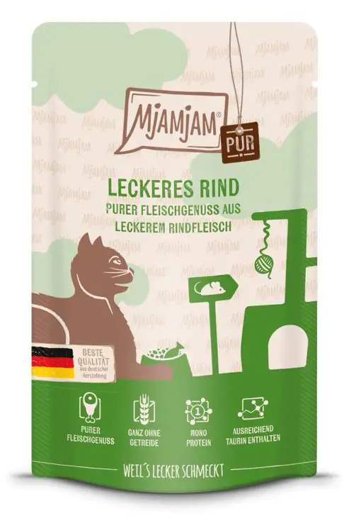 MjAMjAM Adult Quetschie Rind pur Katzenfutter 125g